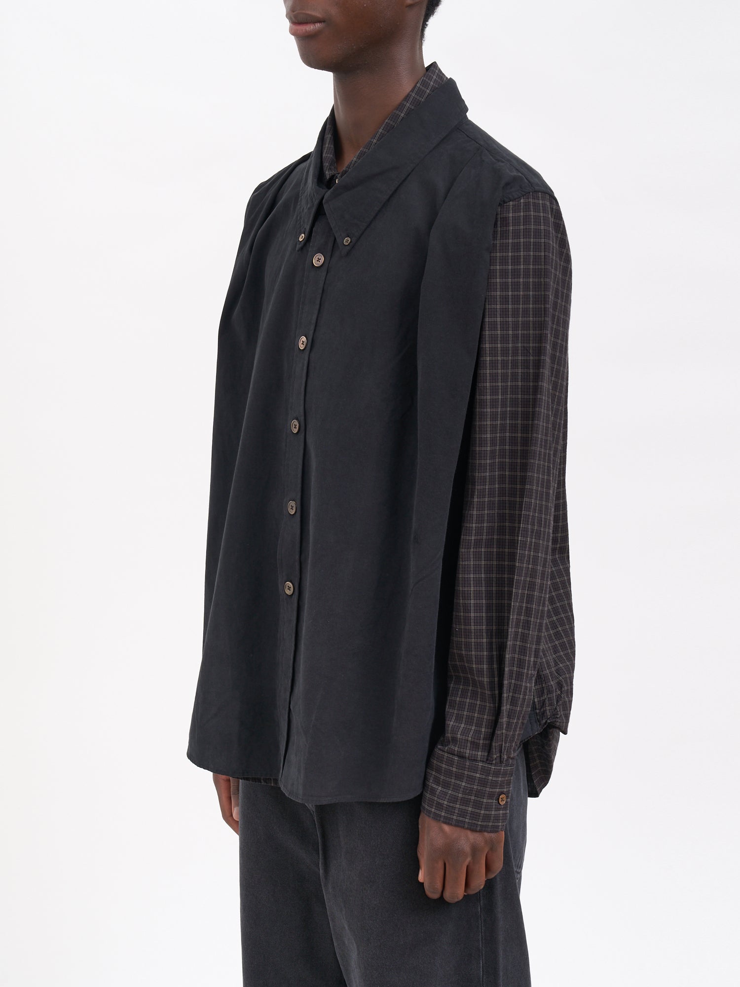 OUR LEGACY Men's Double-Layered Trompe L'Oeil Overshirt