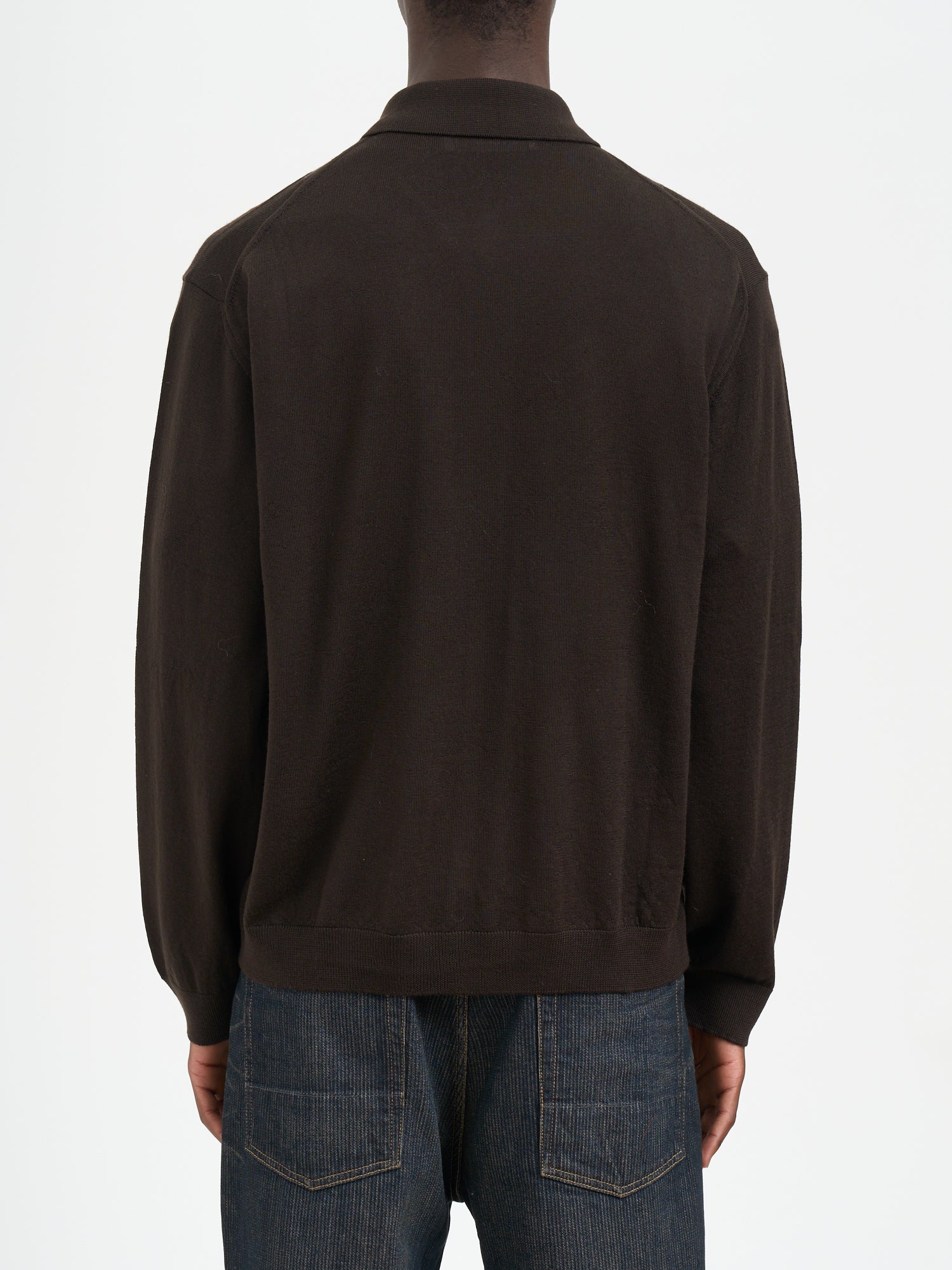 OUR LEGACY Evening Polo Shirt with Tonal Argyle Pattern