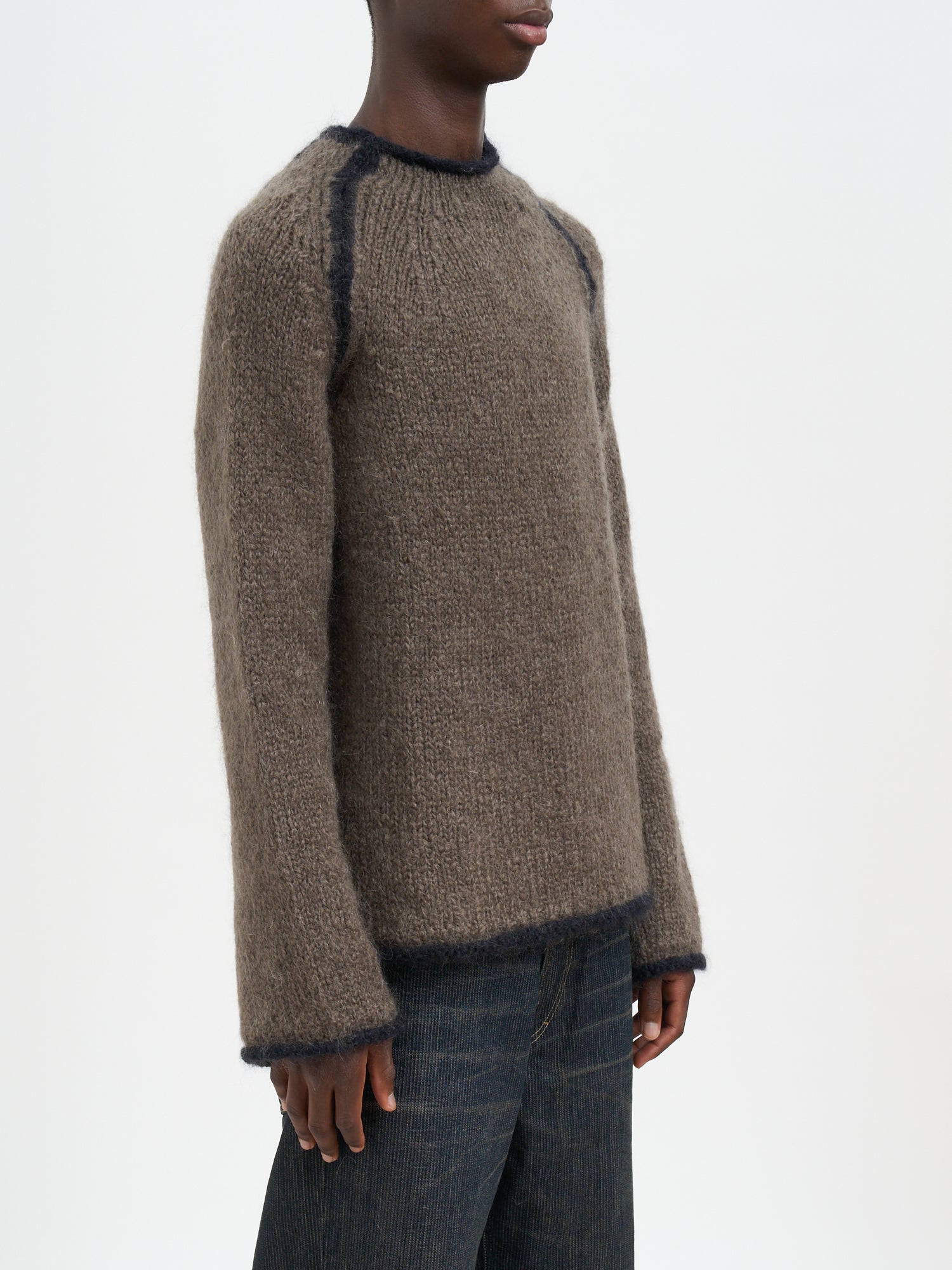 OUR LEGACY Rider Roundneck Shirt - Men’s Mock Collar Knitted Top
