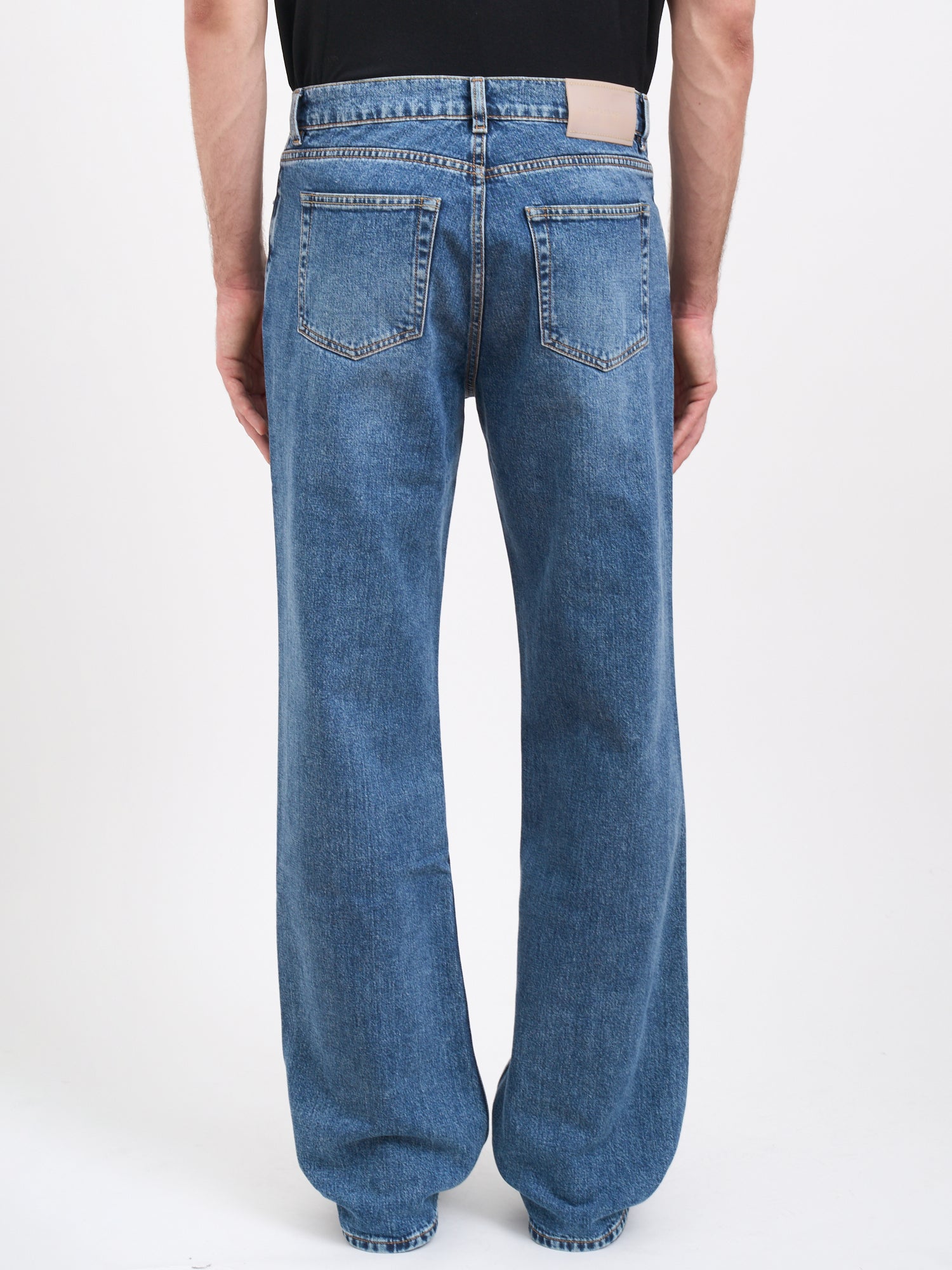 OUR LEGACY High Waist Straight Leg Trousers with Vintage Wash