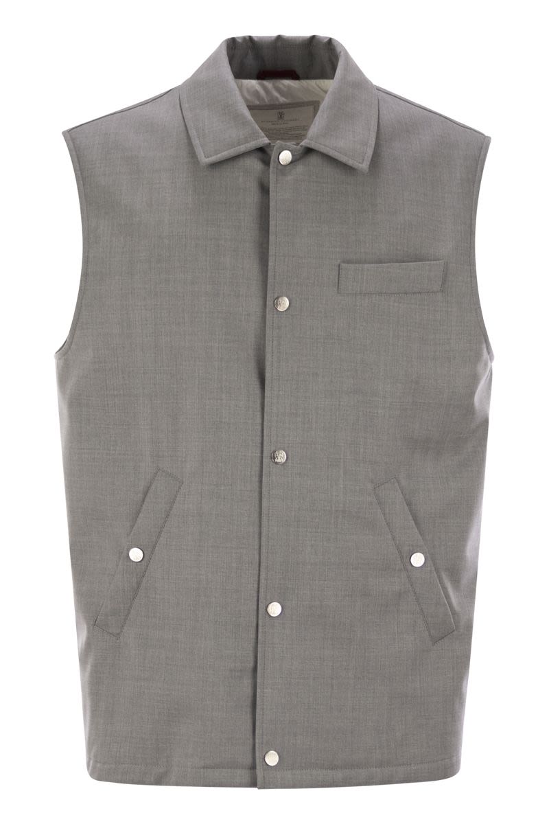 BRUNELLO CUCINELLI Men's Sleeveless Jacket in Virgin Wool
