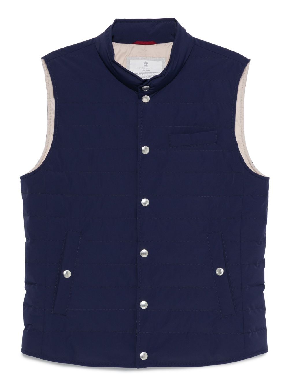 BRUNELLO CUCINELLI Quilted High Neck Sleeveless Down Vest for Men