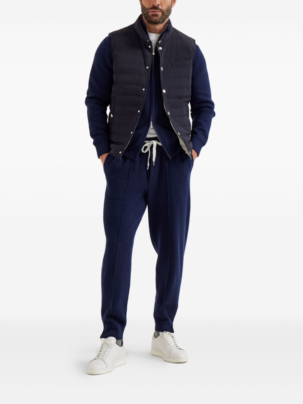 BRUNELLO CUCINELLI Men's Quilted Down Vest with High Neck - FW25