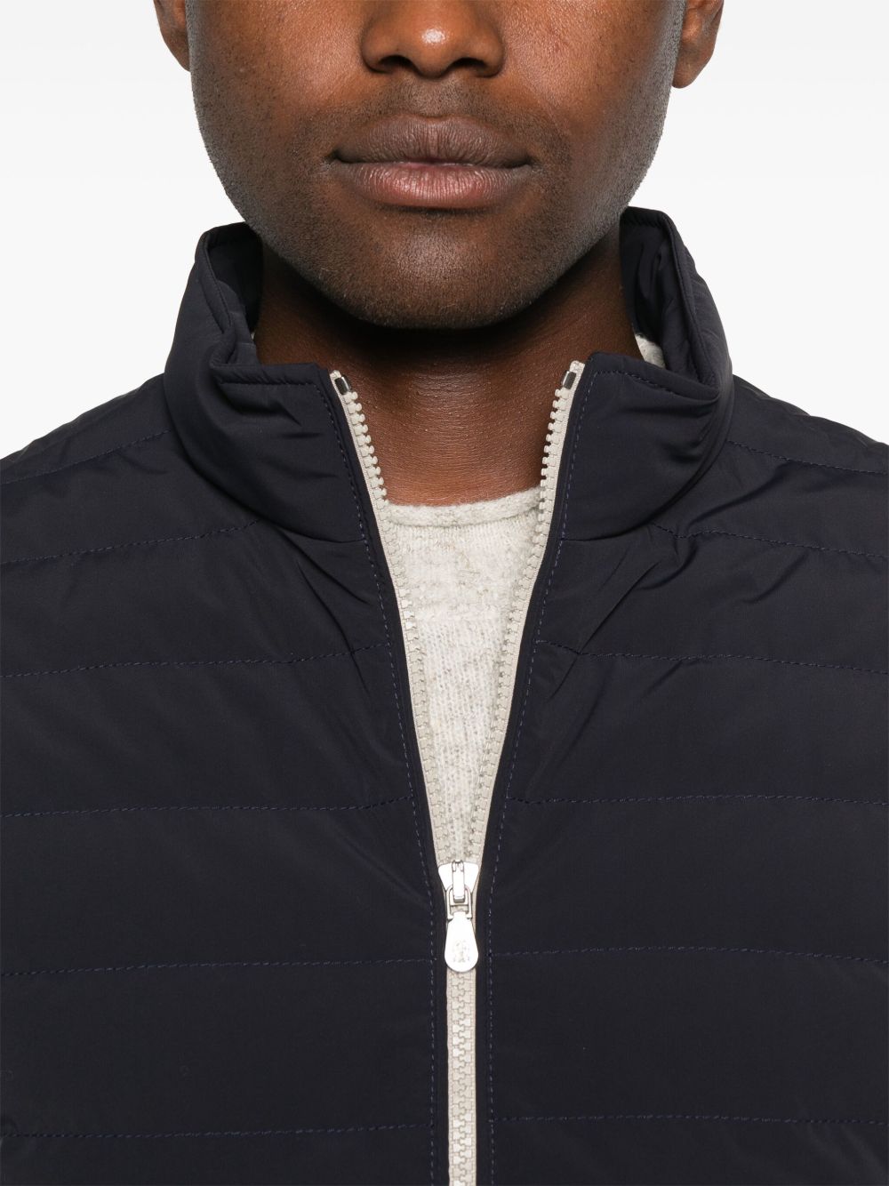 BRUNELLO CUCINELLI Sleeveless Down Jacket with Two-Way Zip Fastening for Men