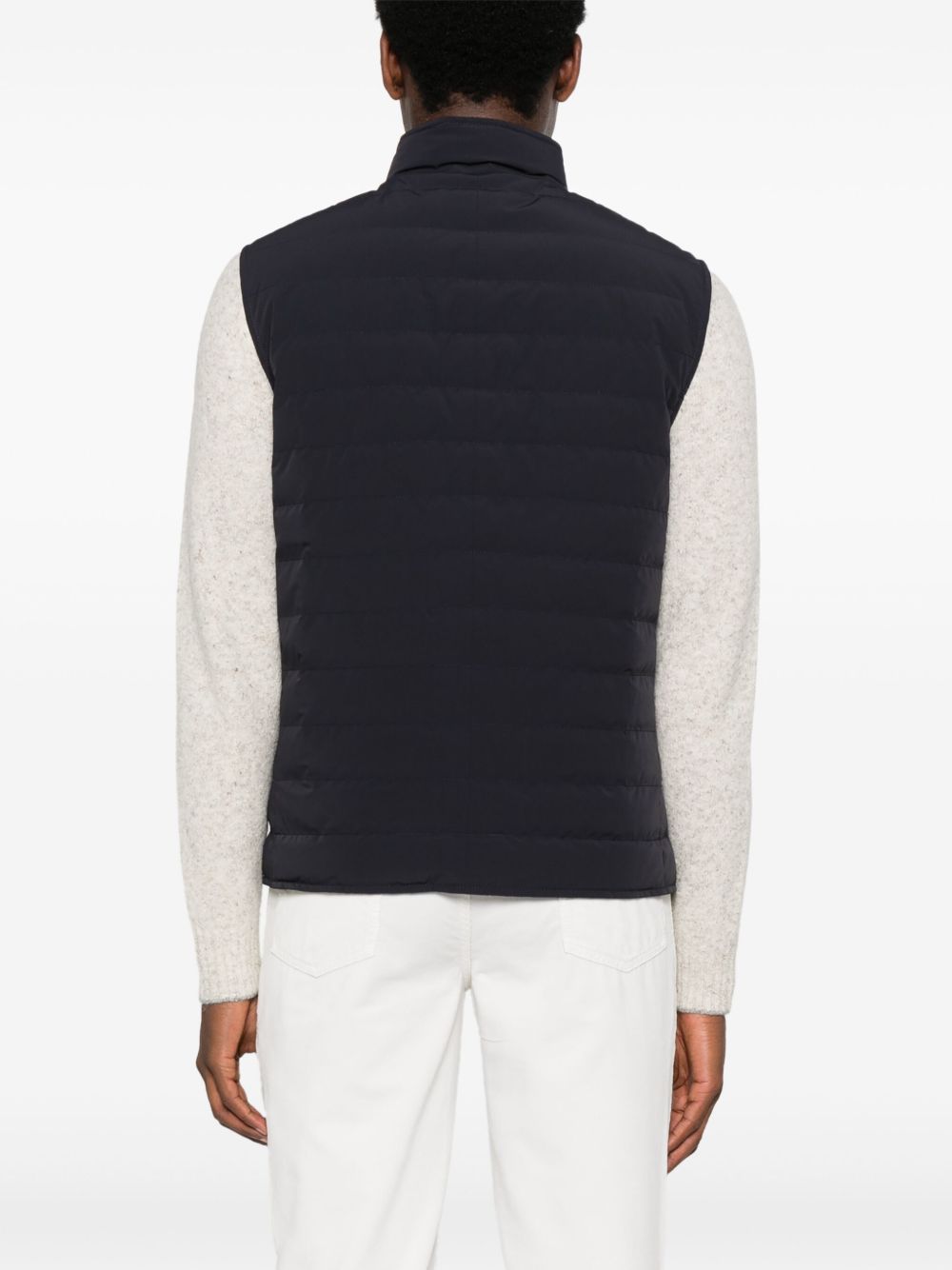 BRUNELLO CUCINELLI Sleeveless Down Jacket with Two-Way Zip Fastening for Men