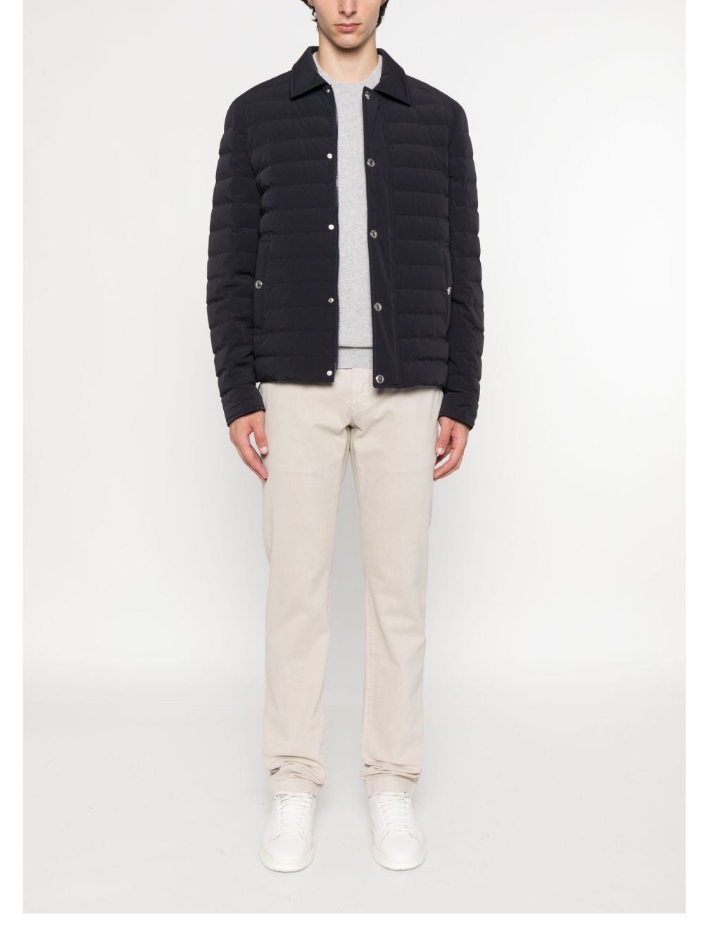 BRUNELLO CUCINELLI Men's Quilted Mini Down Jacket with Snap-Fit Fastening