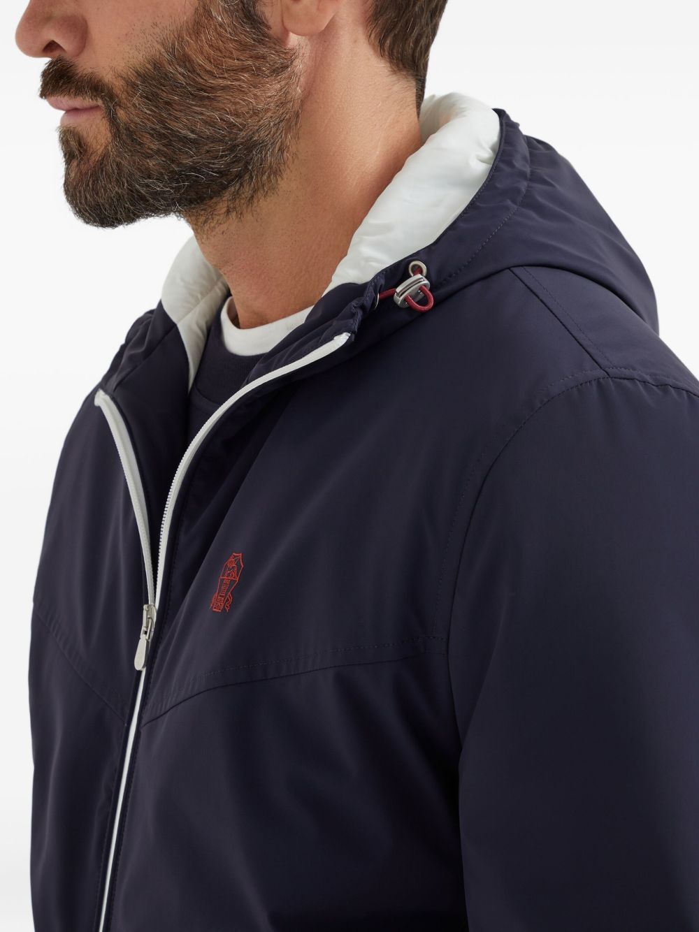 BRUNELLO CUCINELLI Men's Nylon Blouson Jacket with Drawstring Hood