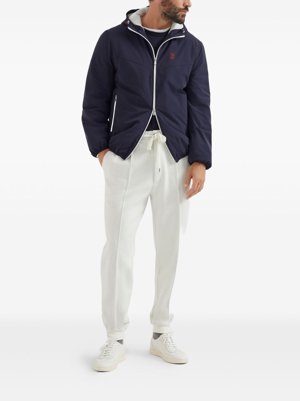 BRUNELLO CUCINELLI Men's Nylon Blouson Jacket with Drawstring Hood