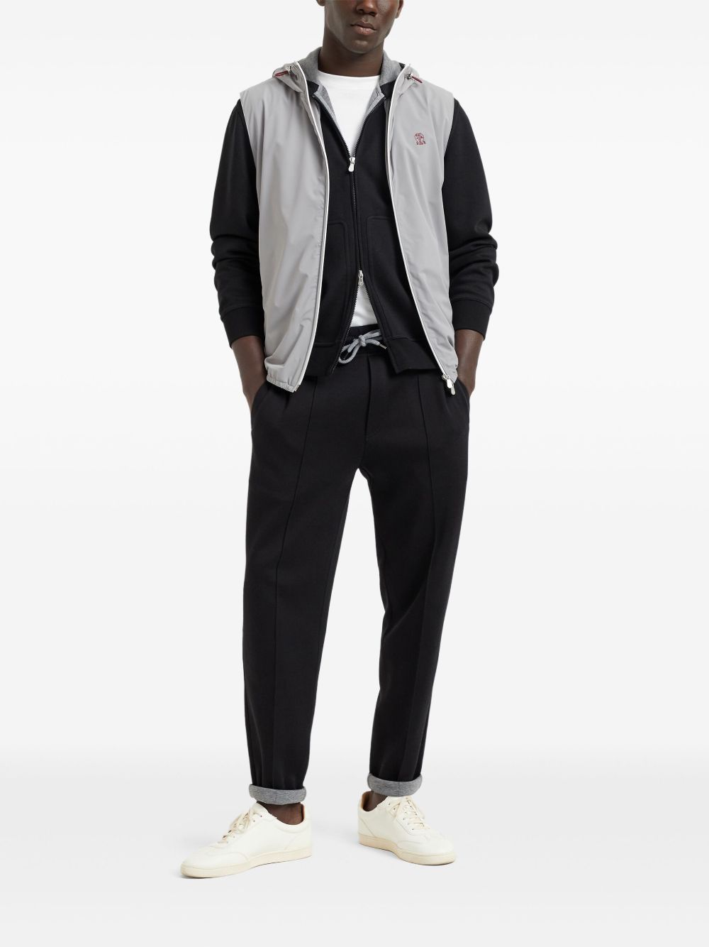 BRUNELLO CUCINELLI Men's Nylon Down Vest with Drawstring Hood