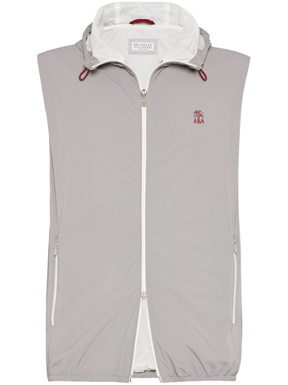 BRUNELLO CUCINELLI Men's Nylon Down Vest with Drawstring Hood