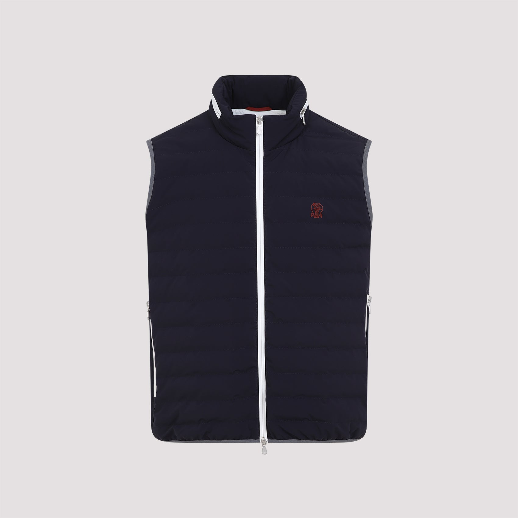 BRUNELLO CUCINELLI Men's Nylon Down Vest with Two-Way Zip Fastening