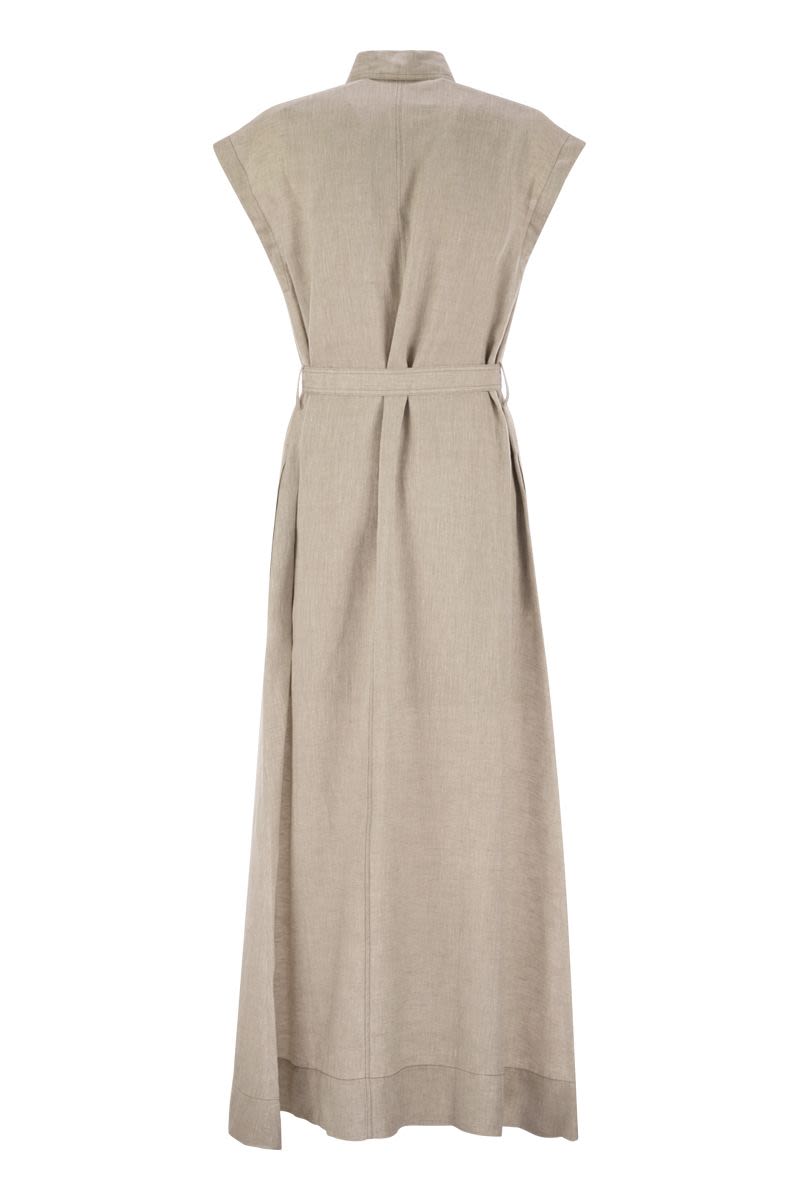 BRUNELLO CUCINELLI Linen Shirtdress with Belted Waist for Women - SS25 Collection