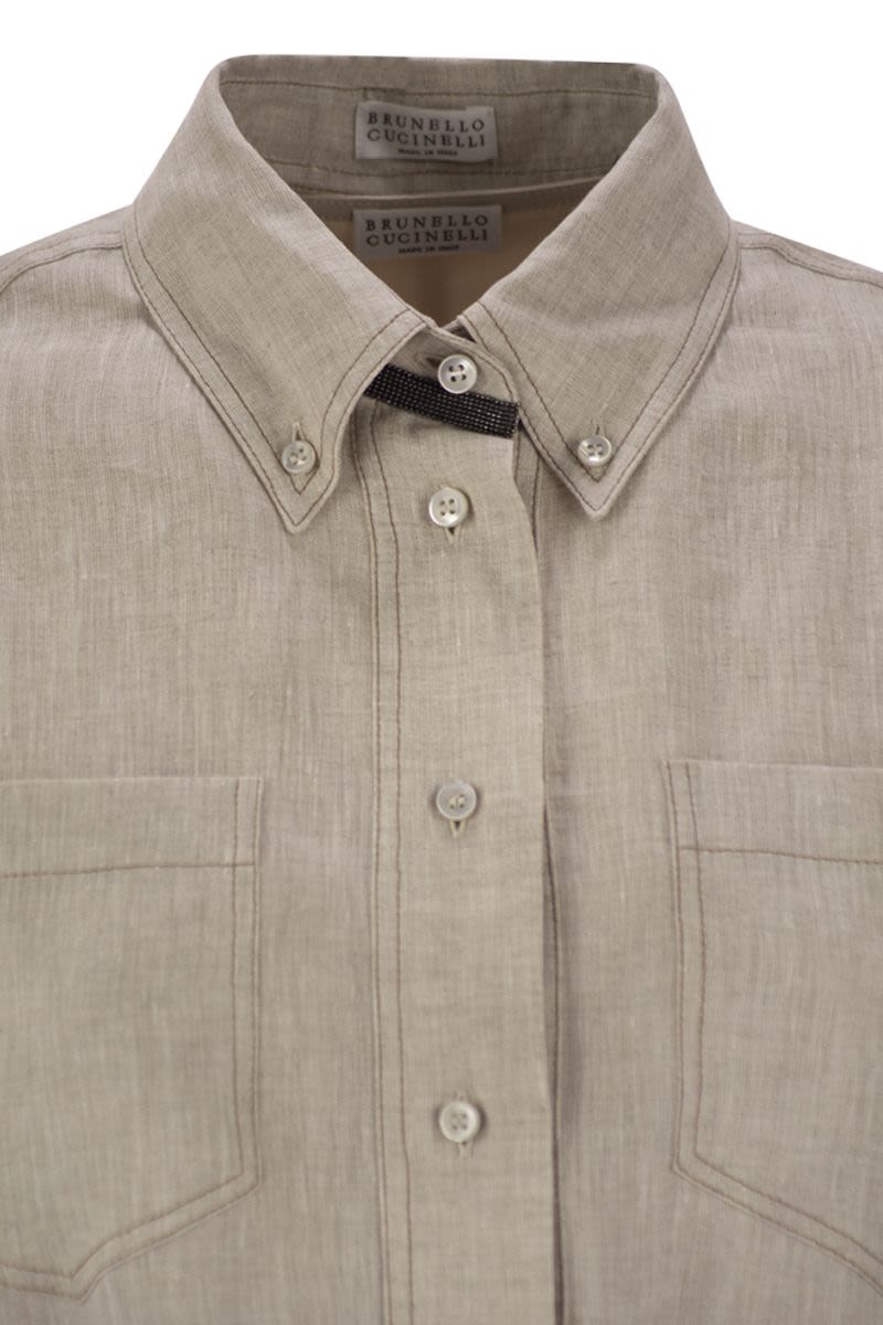 BRUNELLO CUCINELLI Linen Shirtdress with Belted Waist for Women - SS25 Collection