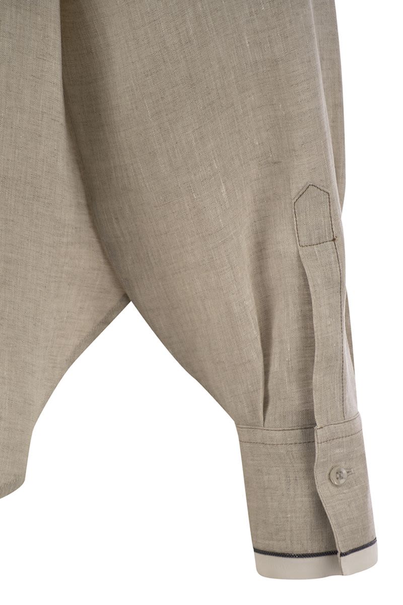 BRUNELLO CUCINELLI Linen Button-Up Shirt with Chest Pockets for Women