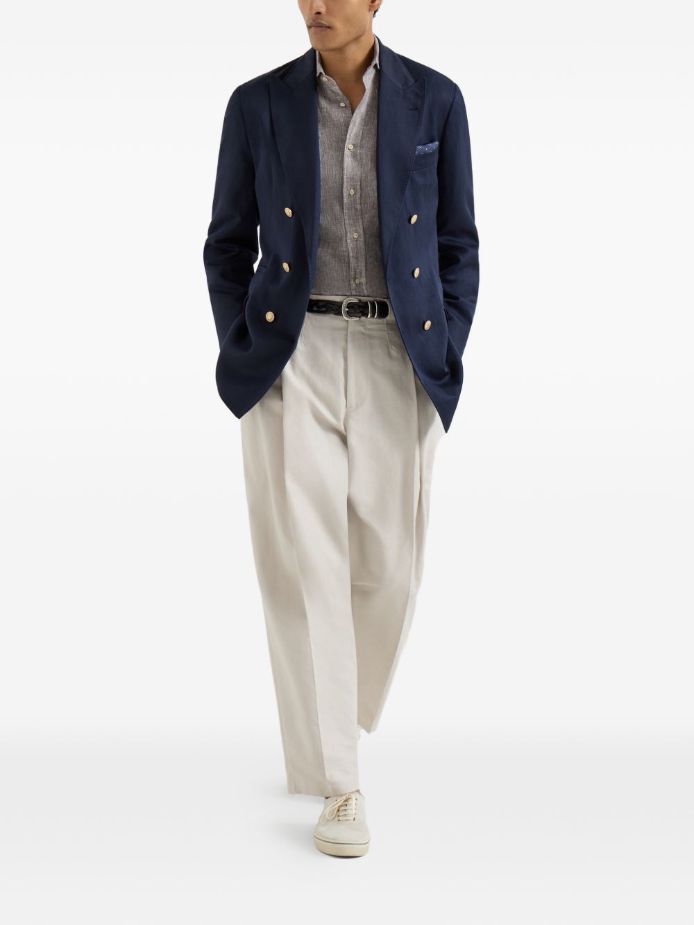 BRUNELLO CUCINELLI Linen Button-Up Shirt for Men - SS26 Collection