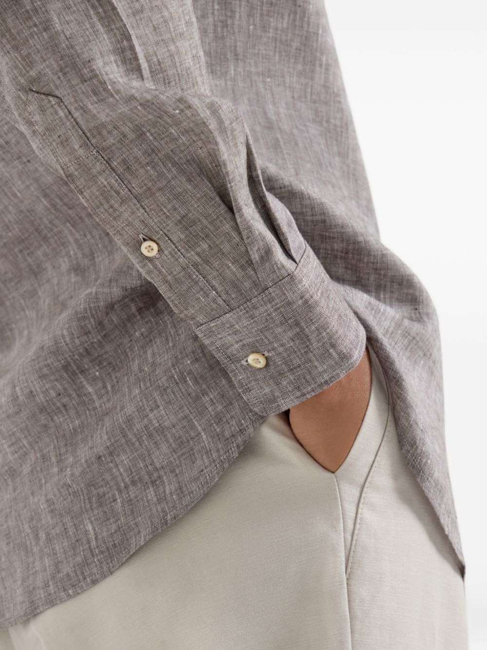 BRUNELLO CUCINELLI Linen Button-Up Shirt for Men - SS26 Collection