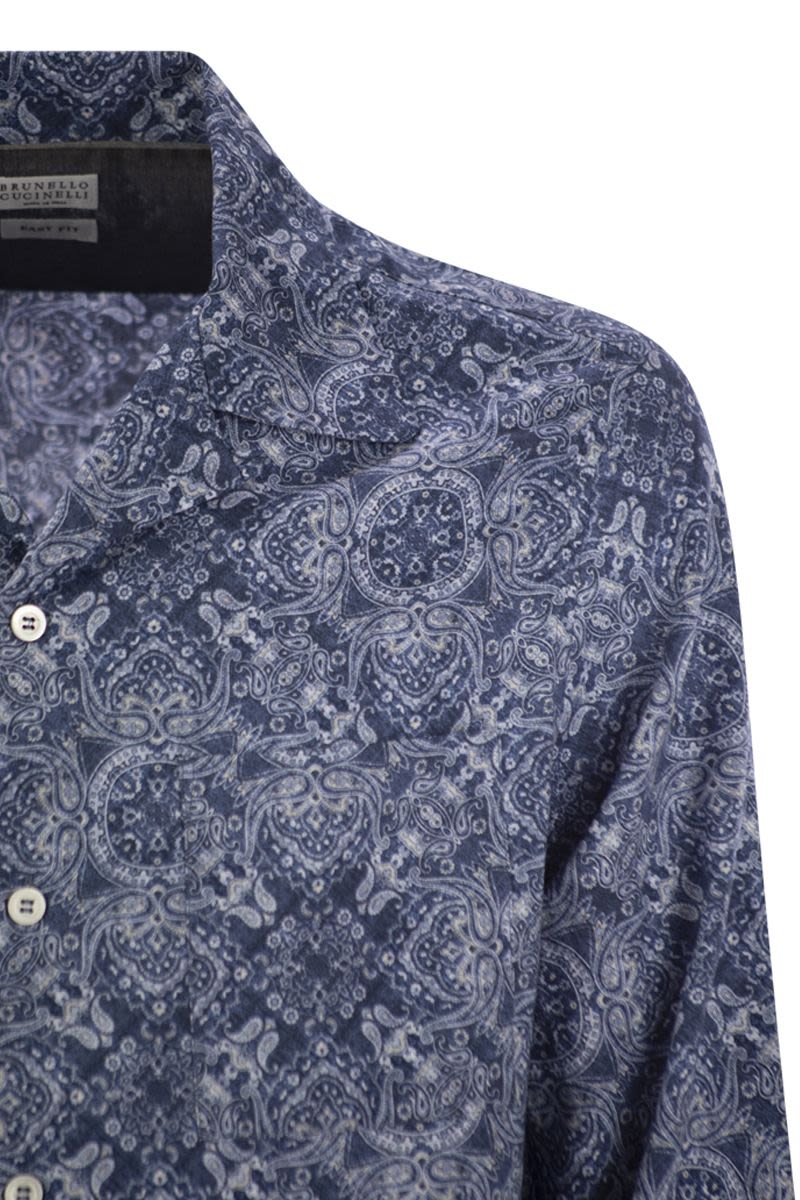 BRUNELLO CUCINELLI Classic Easy Fit Cotton Shirt for Men