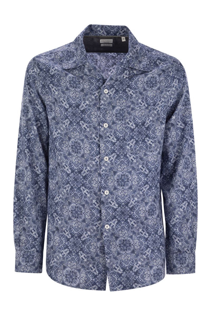 BRUNELLO CUCINELLI Classic Easy Fit Cotton Shirt for Men