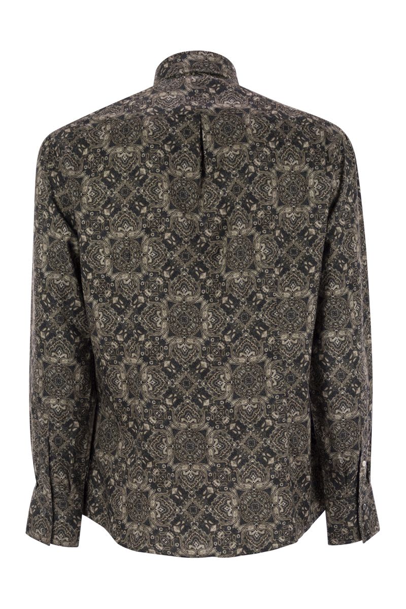 BRUNELLO CUCINELLI Men's Printed Cotton Shirt