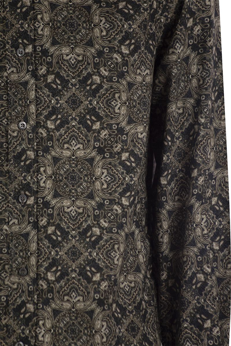 BRUNELLO CUCINELLI Men's Printed Cotton Shirt