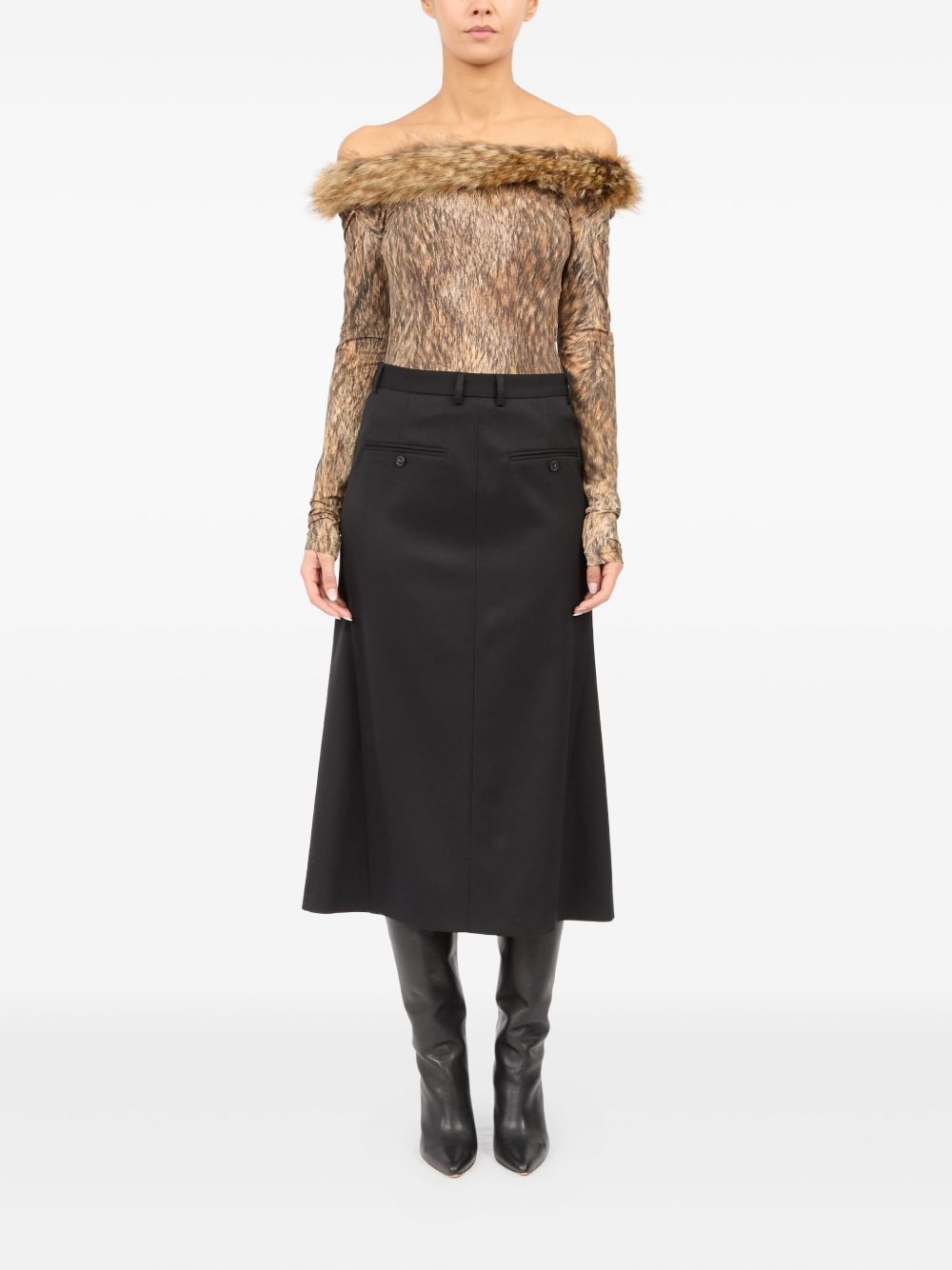MM6 MAISON MARGIELA Flared Midi Skirt for Women - Fall Winter 25/26