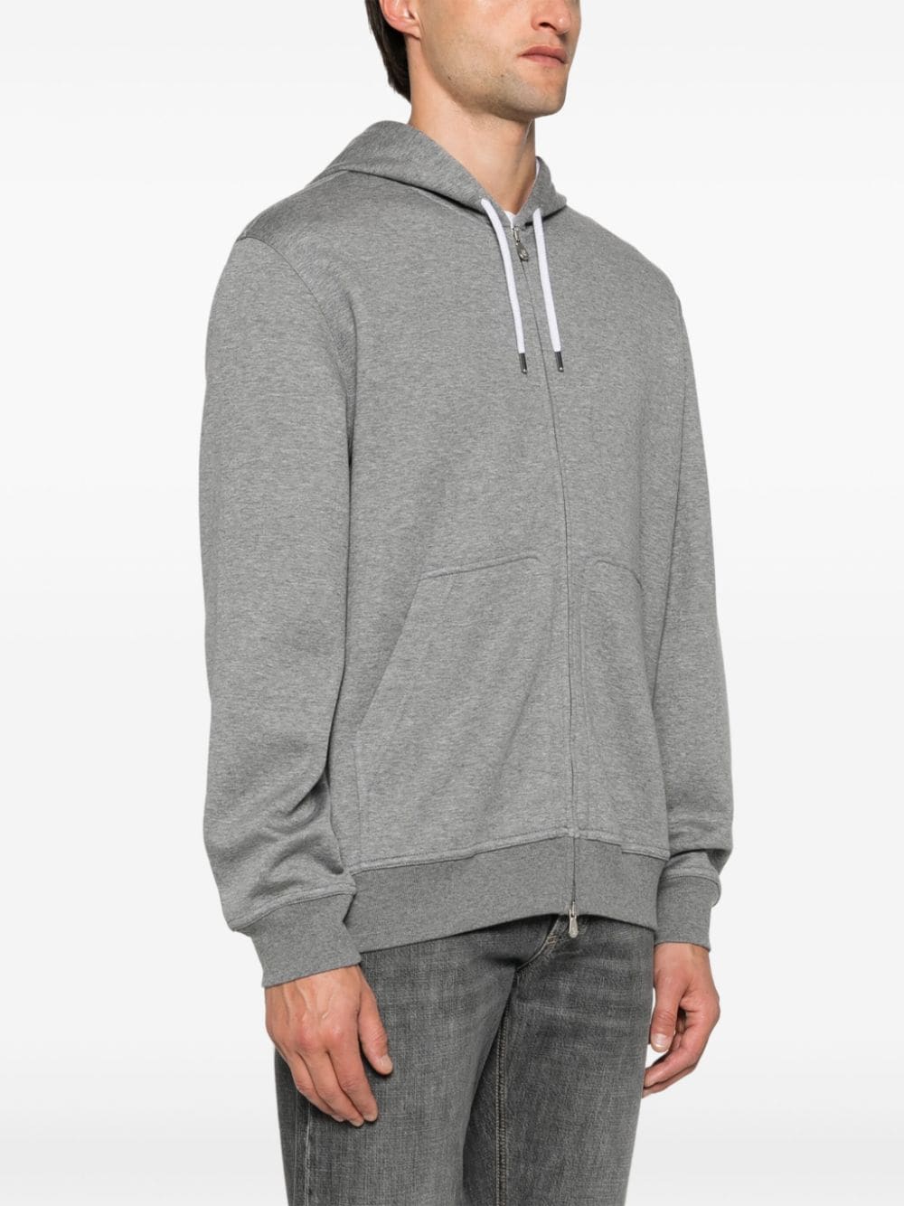 BRUNELLO CUCINELLI Men's Cotton Blend Zipped Hoodie