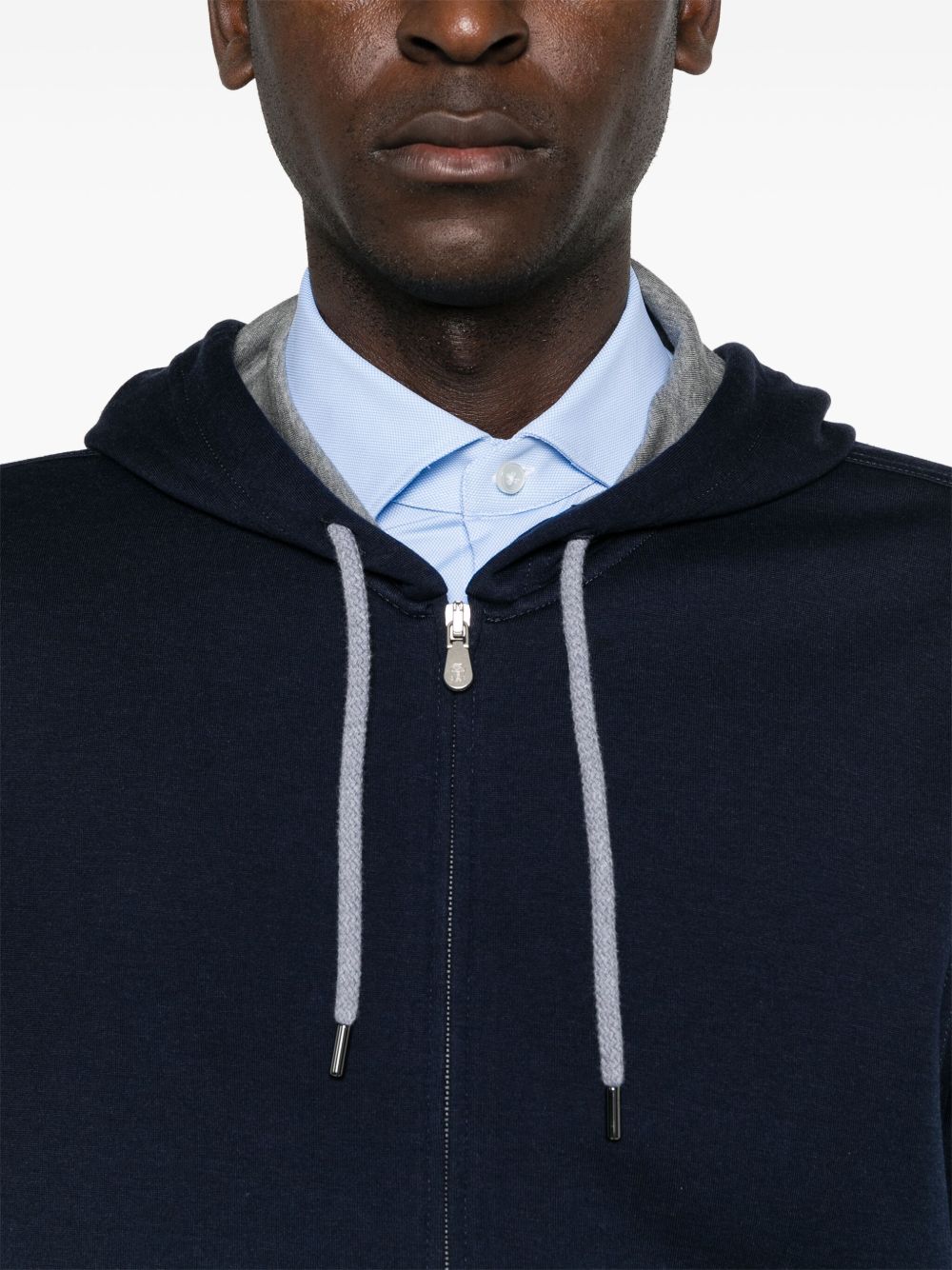 BRUNELLO CUCINELLI Cotton Blend Zipped Hoodie for Men - FW25