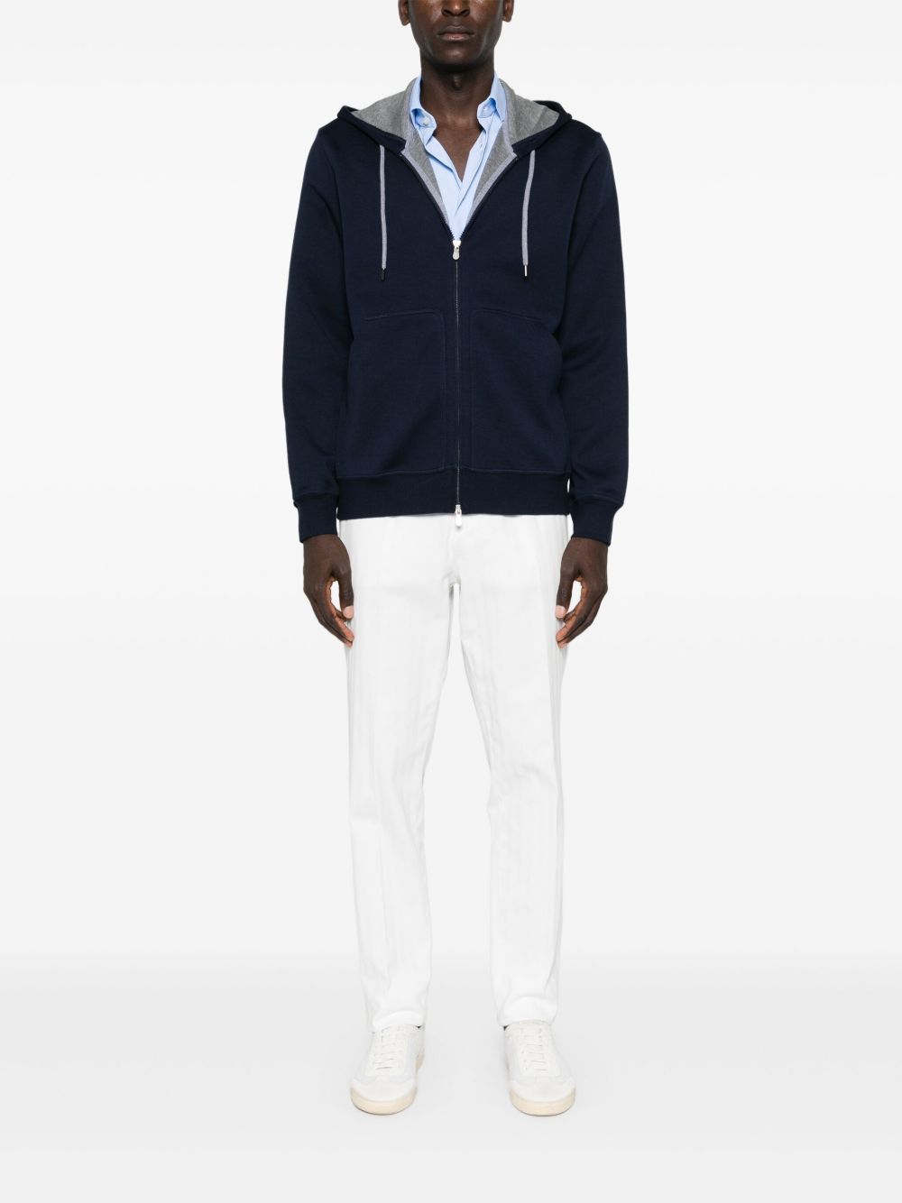 BRUNELLO CUCINELLI Cotton Blend Zipped Hoodie for Men - FW25