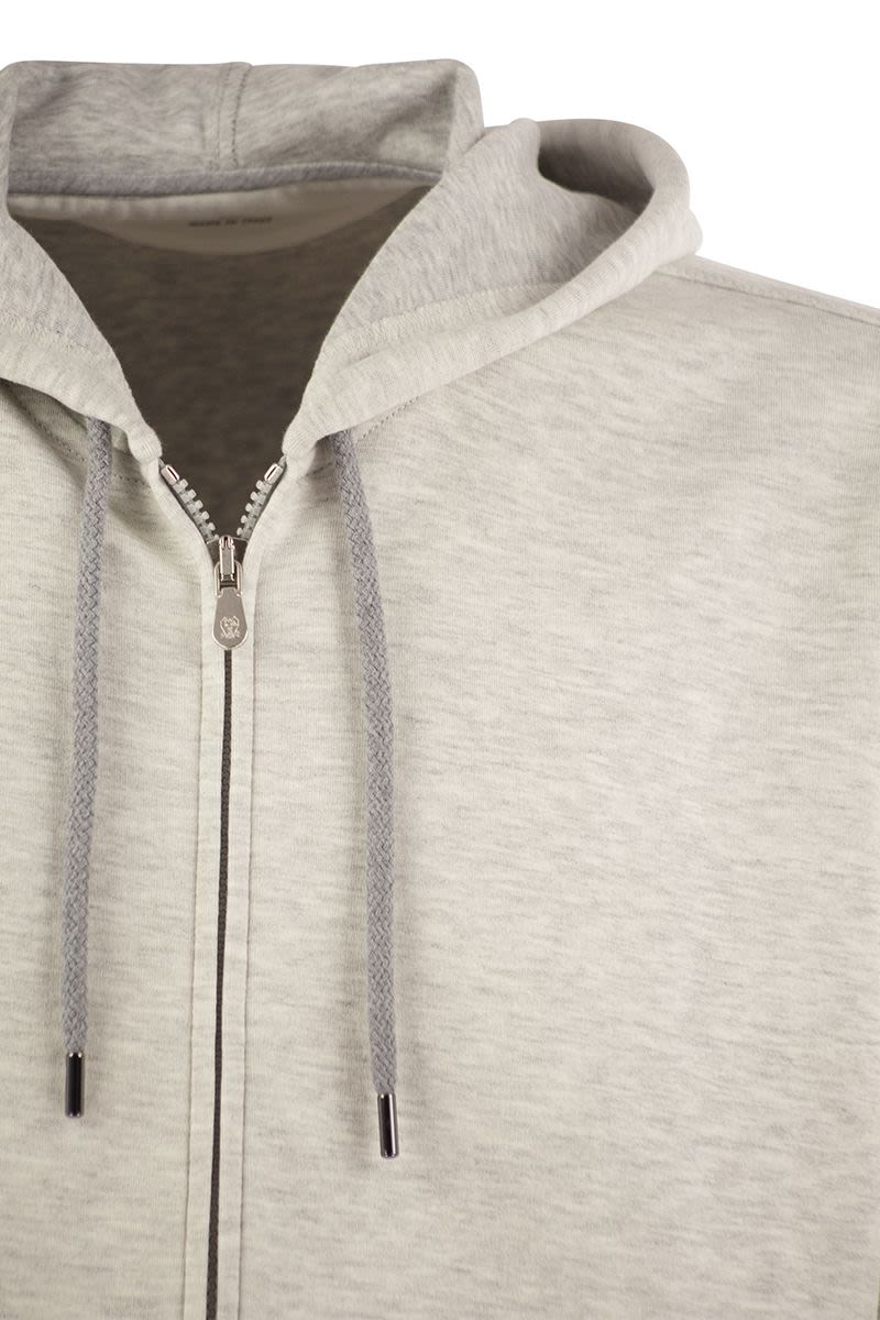 BRUNELLO CUCINELLI Cotton Blend Zipped Hoodie for Men