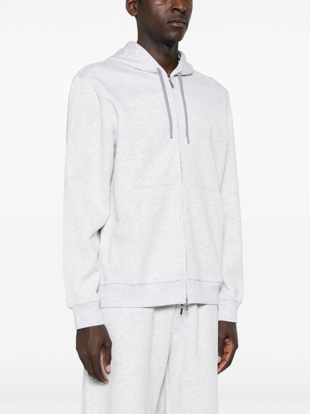 BRUNELLO CUCINELLI Cotton Blend Zipped Hoodie for Men