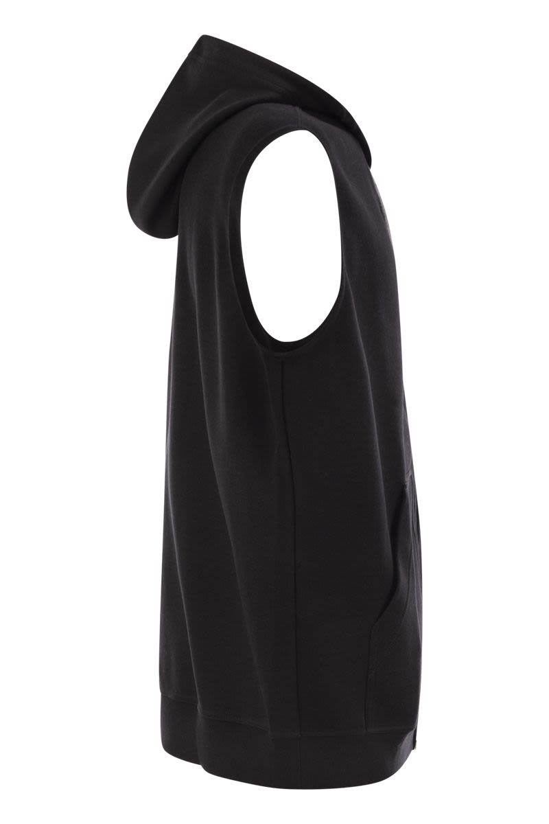 BRUNELLO CUCINELLI Men's Sleeveless Hooded Travelwear Mini Sweatshirt S/M