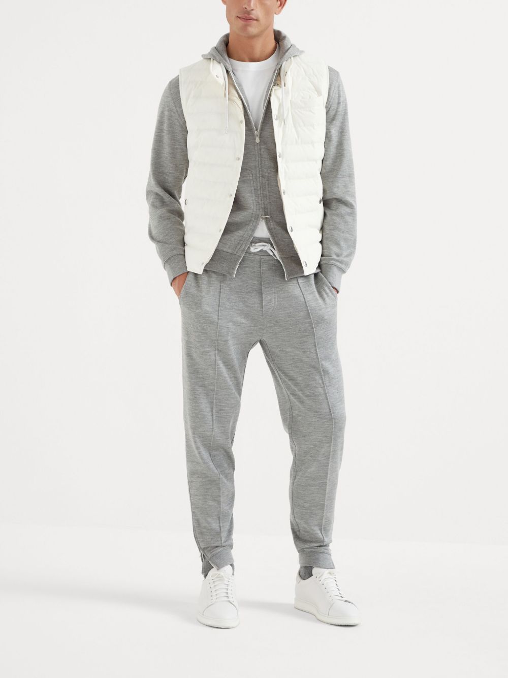 BRUNELLO CUCINELLI Men's Slouchy Cashmere-Silk Blend Drawstring Hoodie