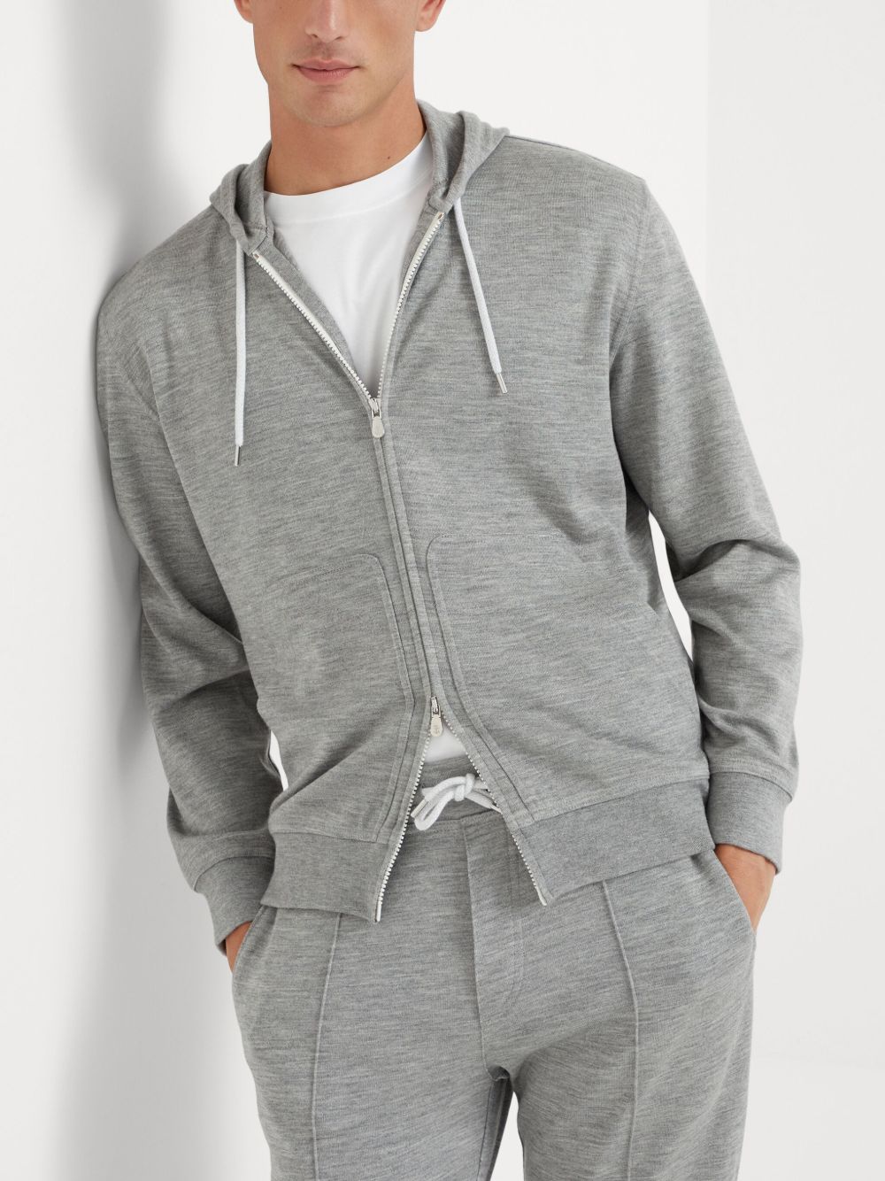 BRUNELLO CUCINELLI Men's Slouchy Cashmere-Silk Blend Drawstring Hoodie