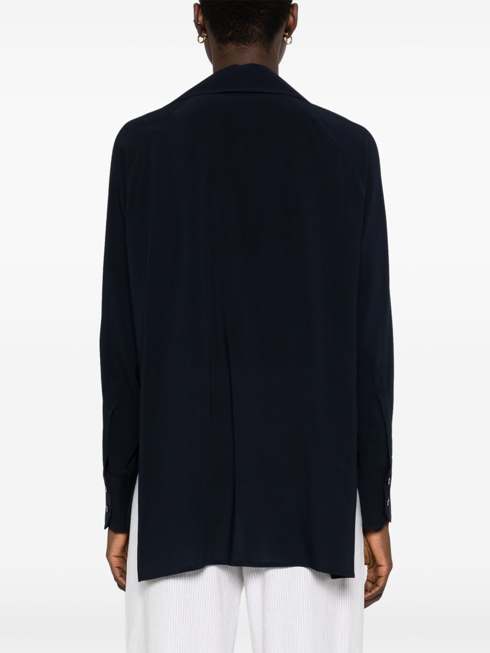 ALBERTO BIANI Georgette Blouse with Classic Collar and Long Sleeves