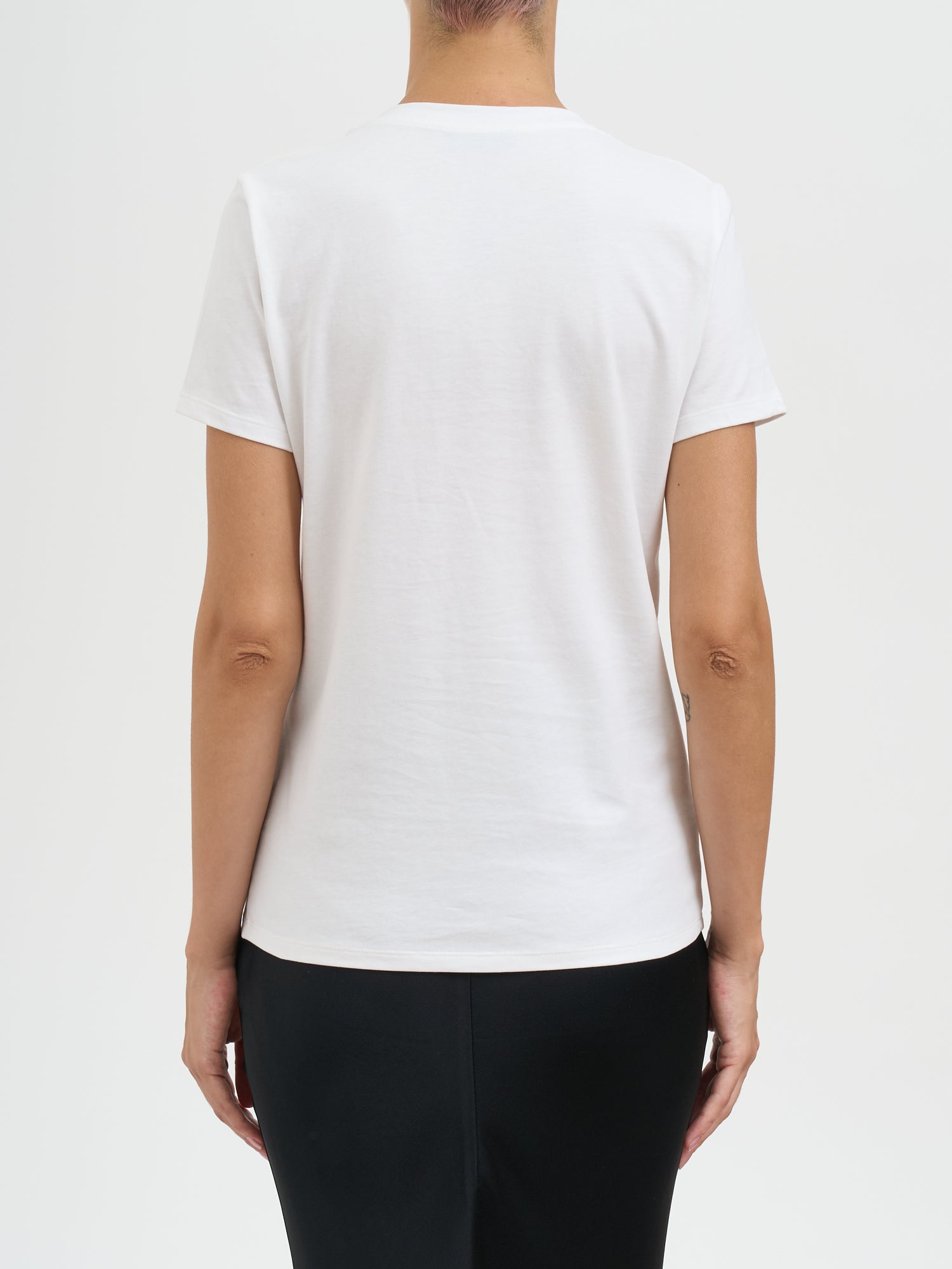 ELISABETTA FRANCHI Crew Neck Cotton T-Shirt - Size 40