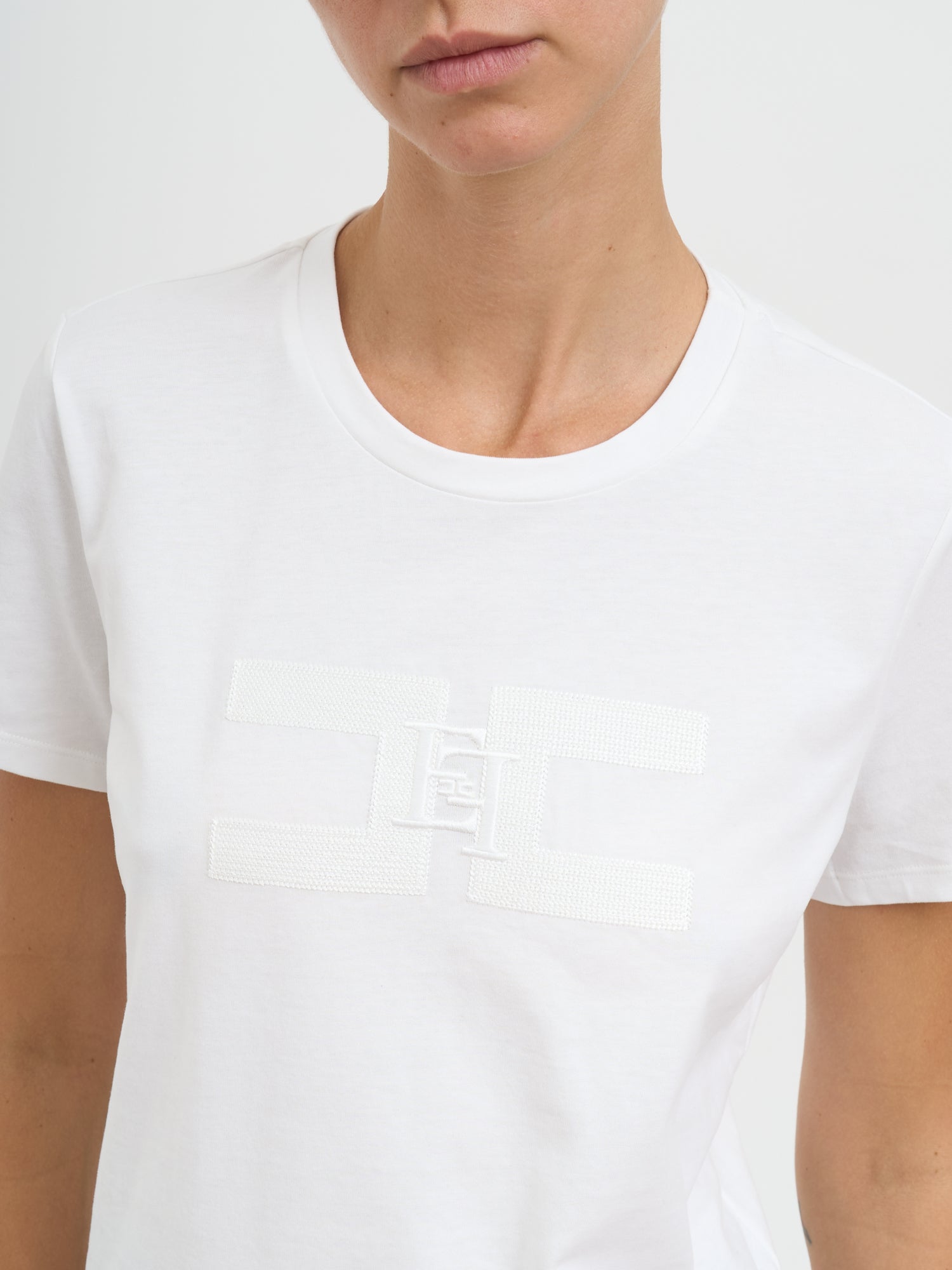 ELISABETTA FRANCHI Crew Neck Cotton T-Shirt - Size 40