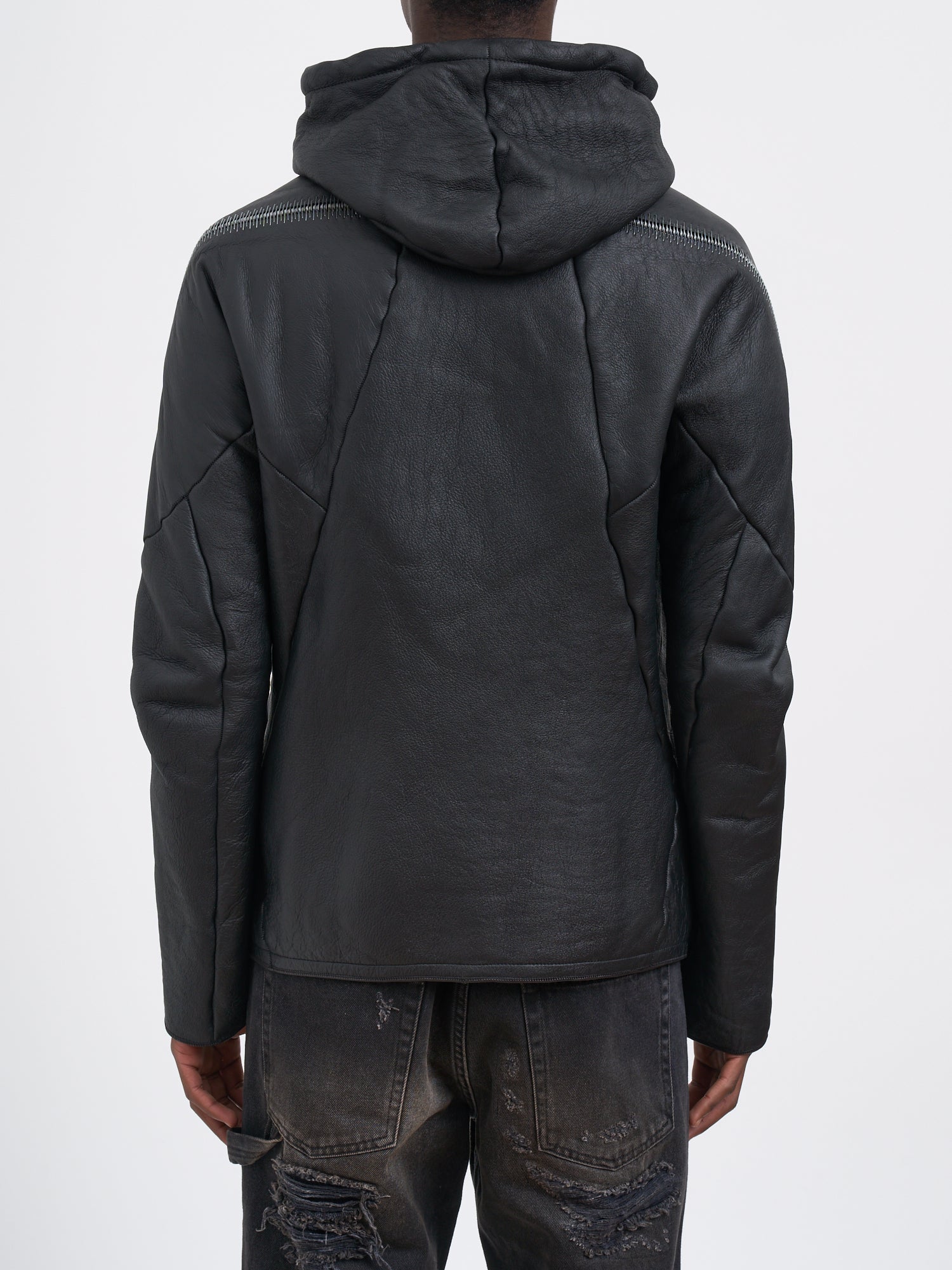 ISAAC SELLAM Men's Sheepskin Jacket with Hood - Size L