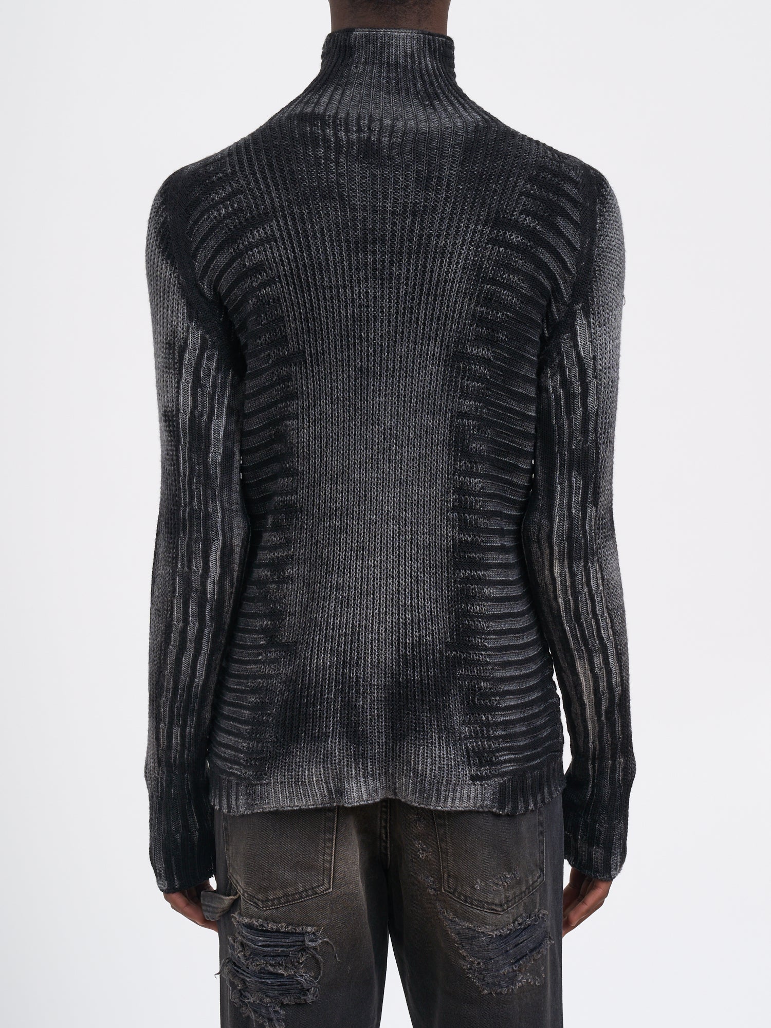 MD75 High Neck Ribbed Sweater - Size M