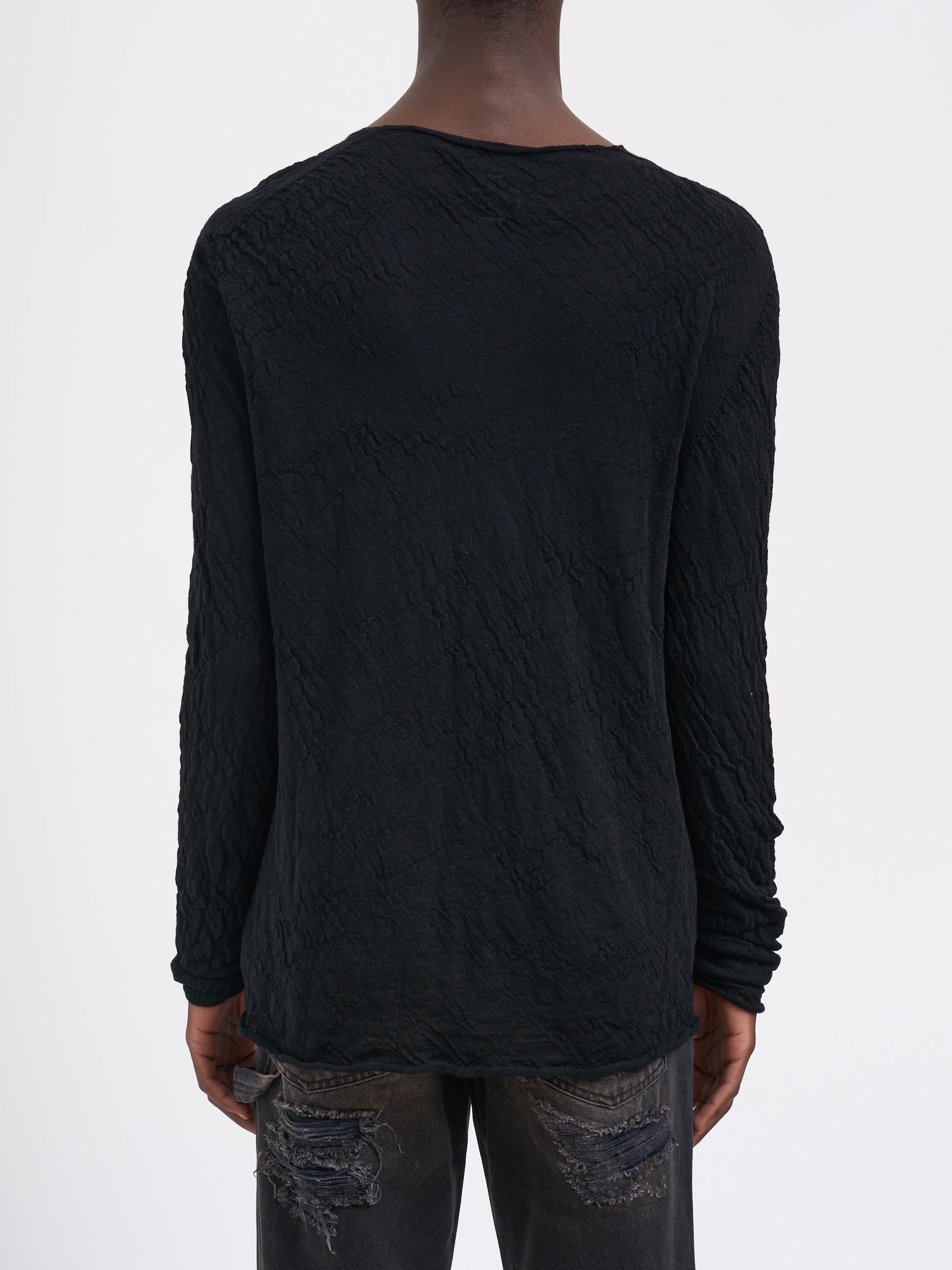 MD75 Men's Double Wool Knit Crewneck Sweater (Size M)