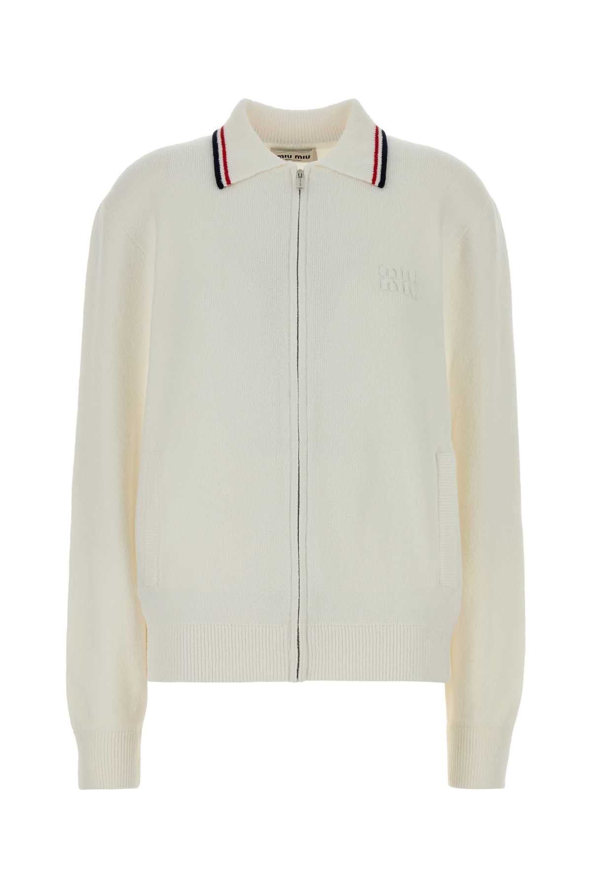 MIU MIU Stretch Cotton Blend Cardigan for Women - FW25