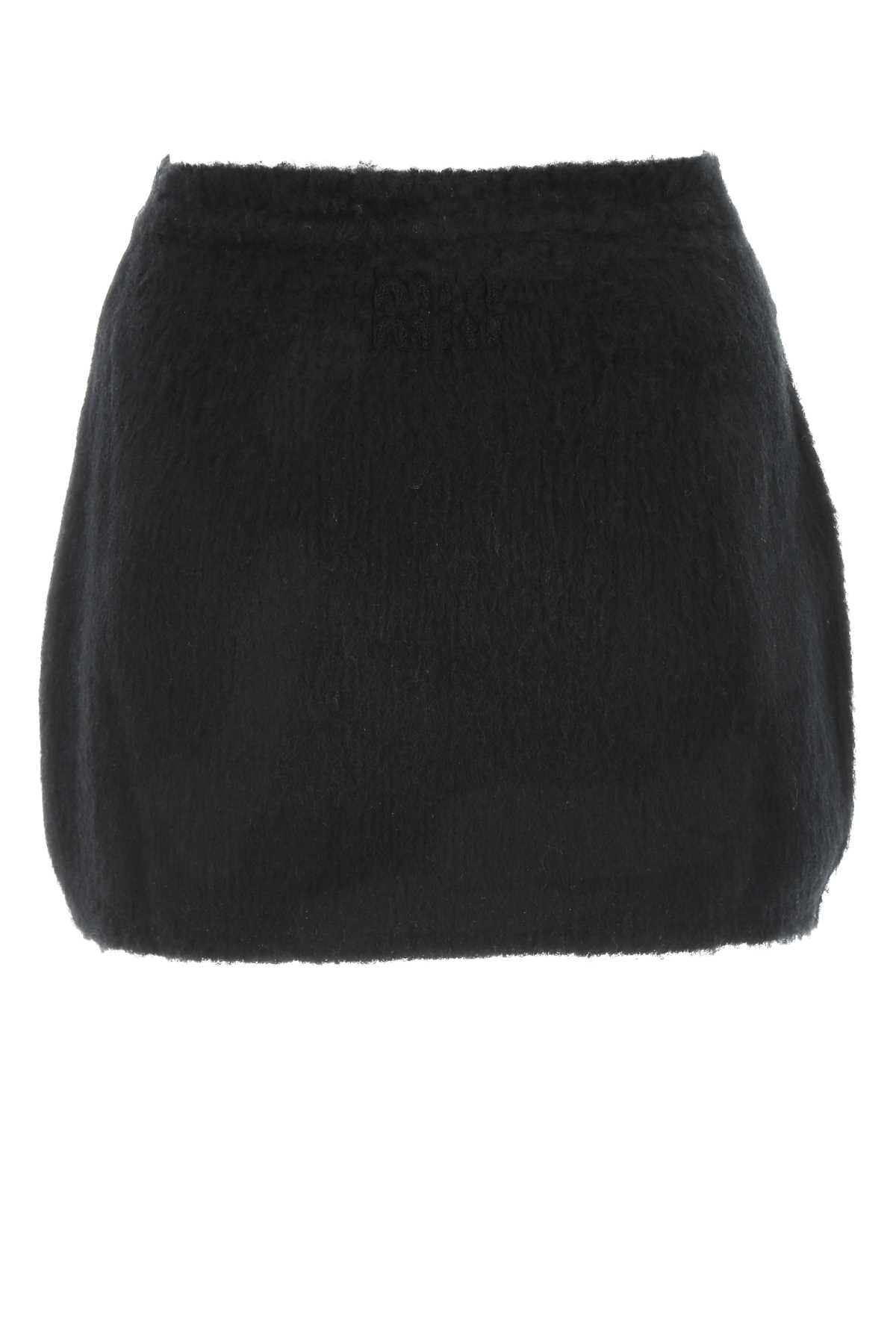 MIU MIU Stretch Wool Blend Mini Skirt for Women