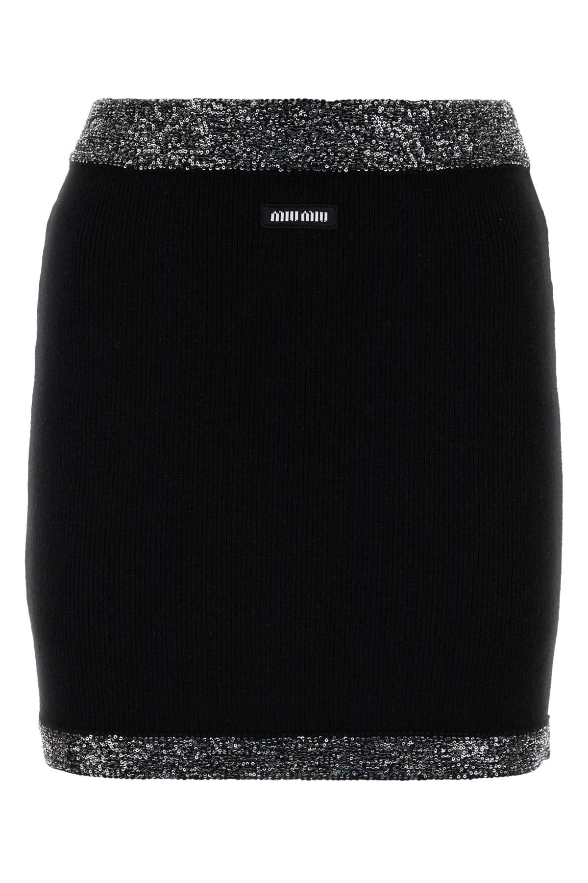 MIU MIU Women's Stretch Cashmere Blend Mini Skirt