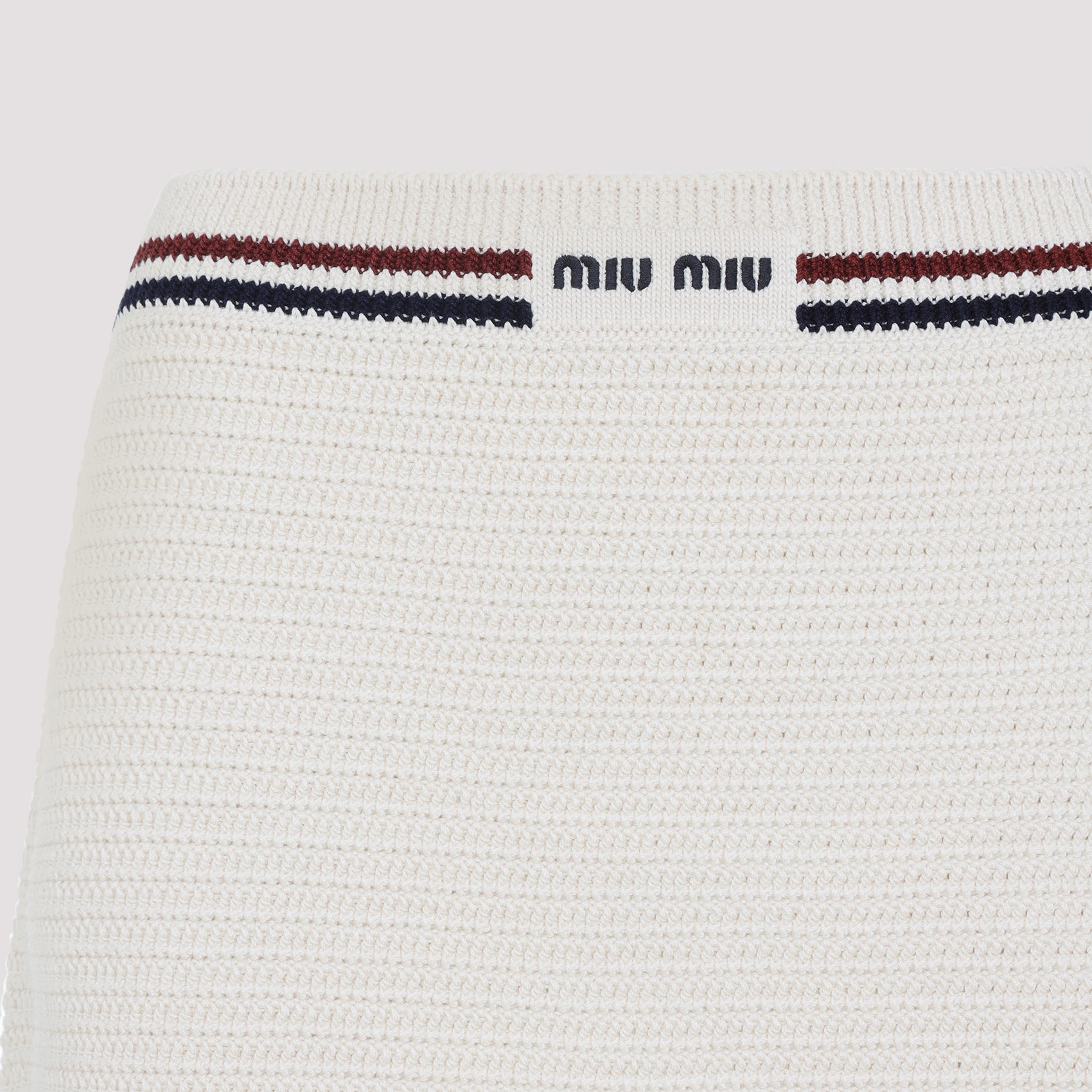 MIU MIU Stretch Crochet Mini Skirt