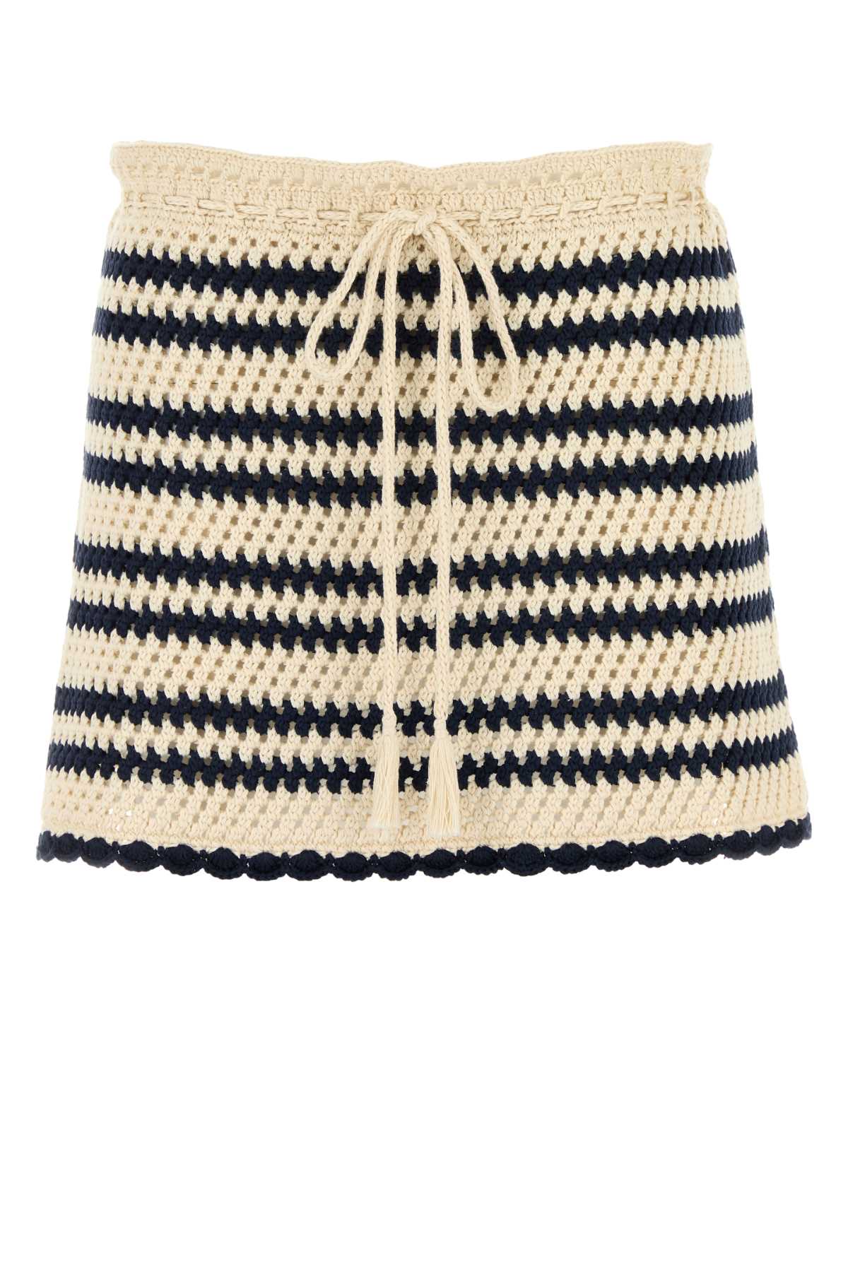 MIU MIU Chic Two-Tone Crochet Mini Skirt