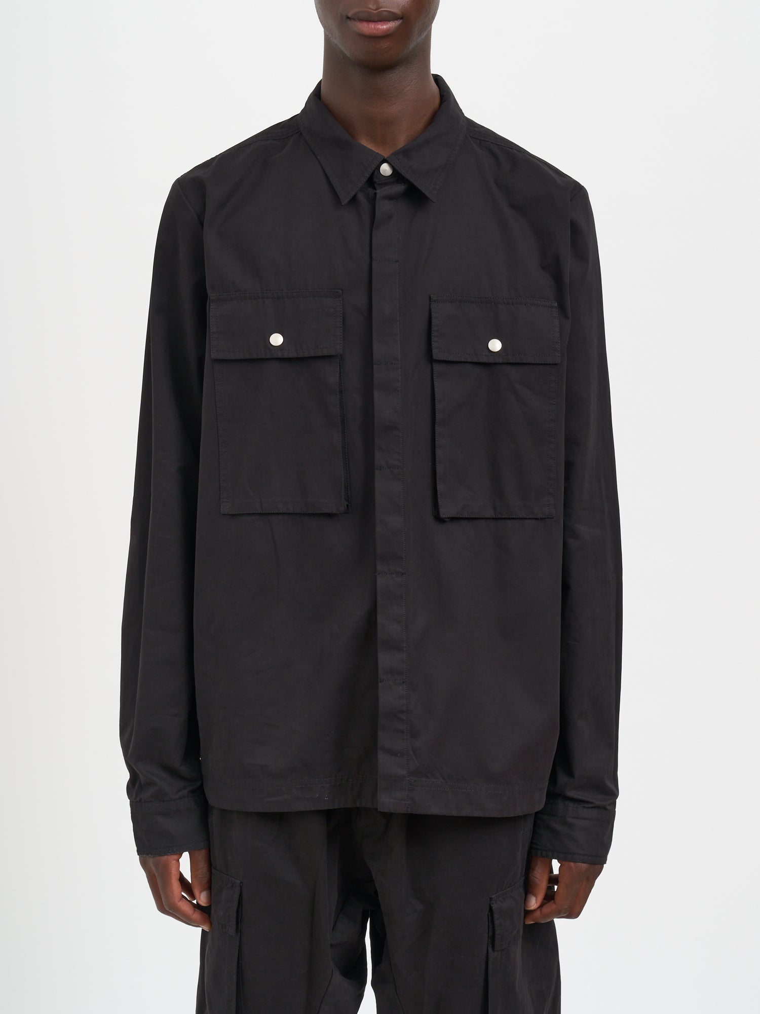 THOM KROM Heavy Cotton Blend Shirt with Chest Pockets for Men