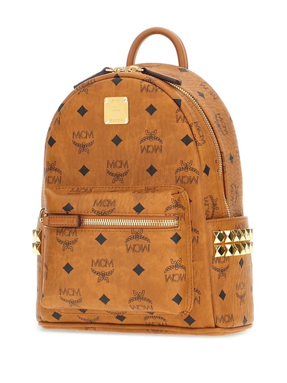 MCM Mini Printed Canvas Backpack