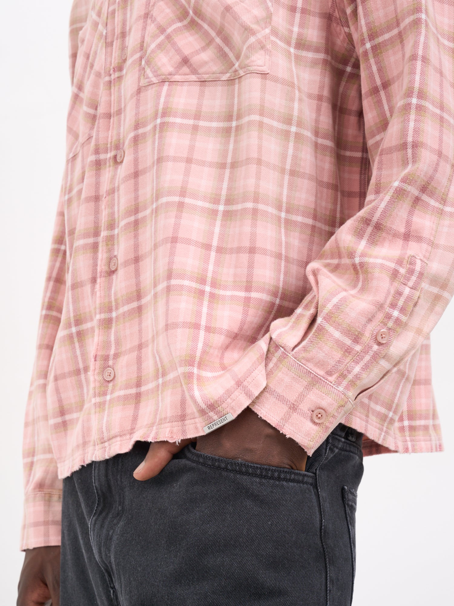 REPRESENT Men's Mini Check Flannel Shirt - Size M