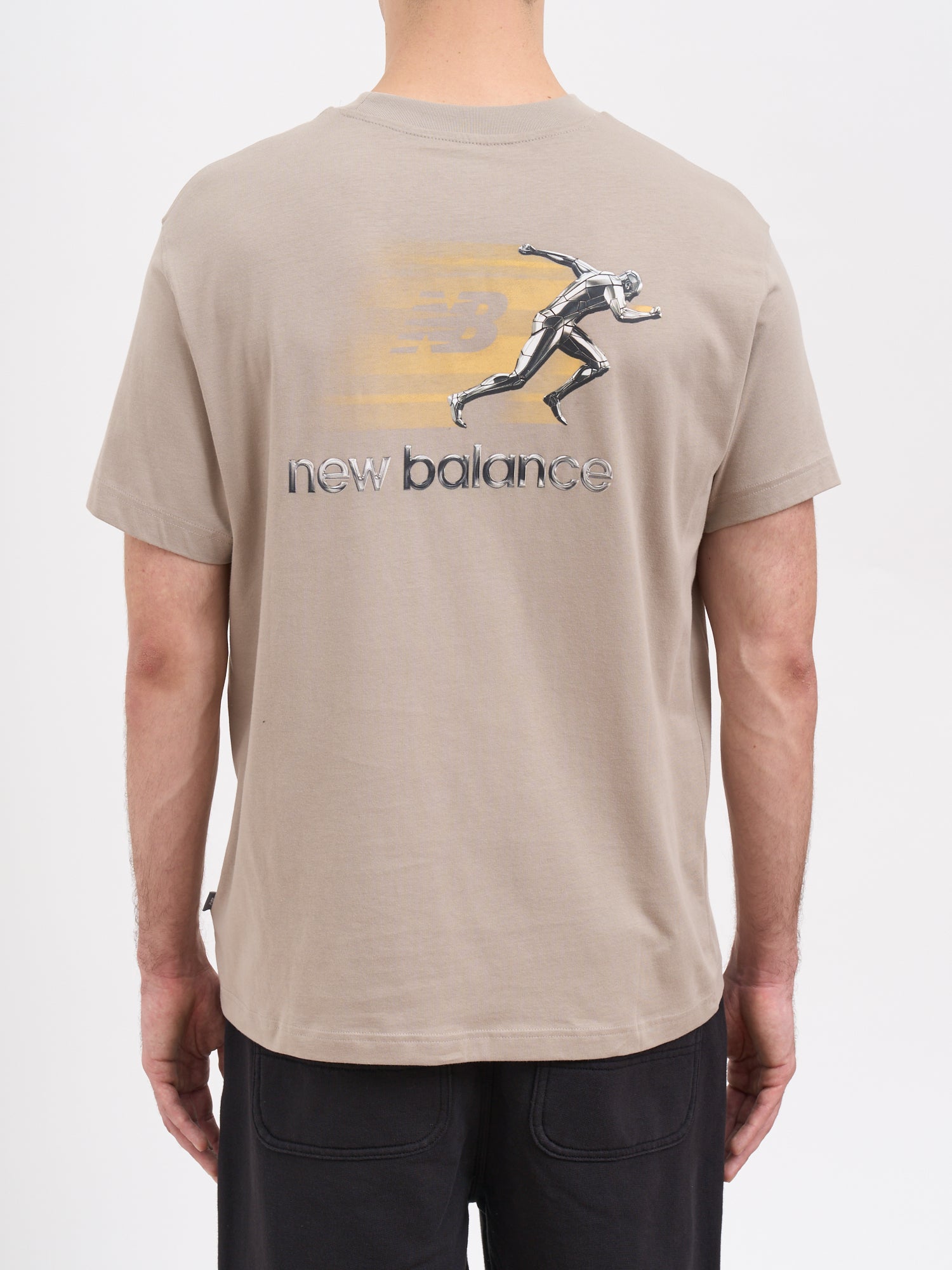 NEW BALANCE Cotton Crew Neck T-Shirt with Back Print - Size Medium