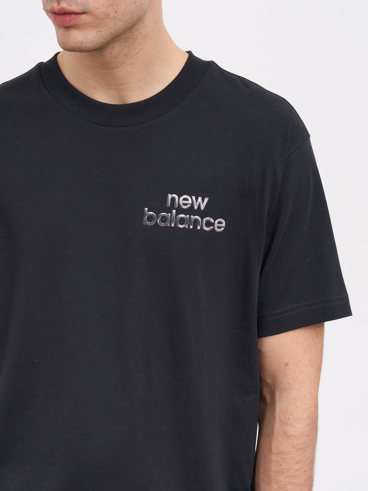 NEW BALANCE Cotton T-Shirt Chrome Runner - Medium Size