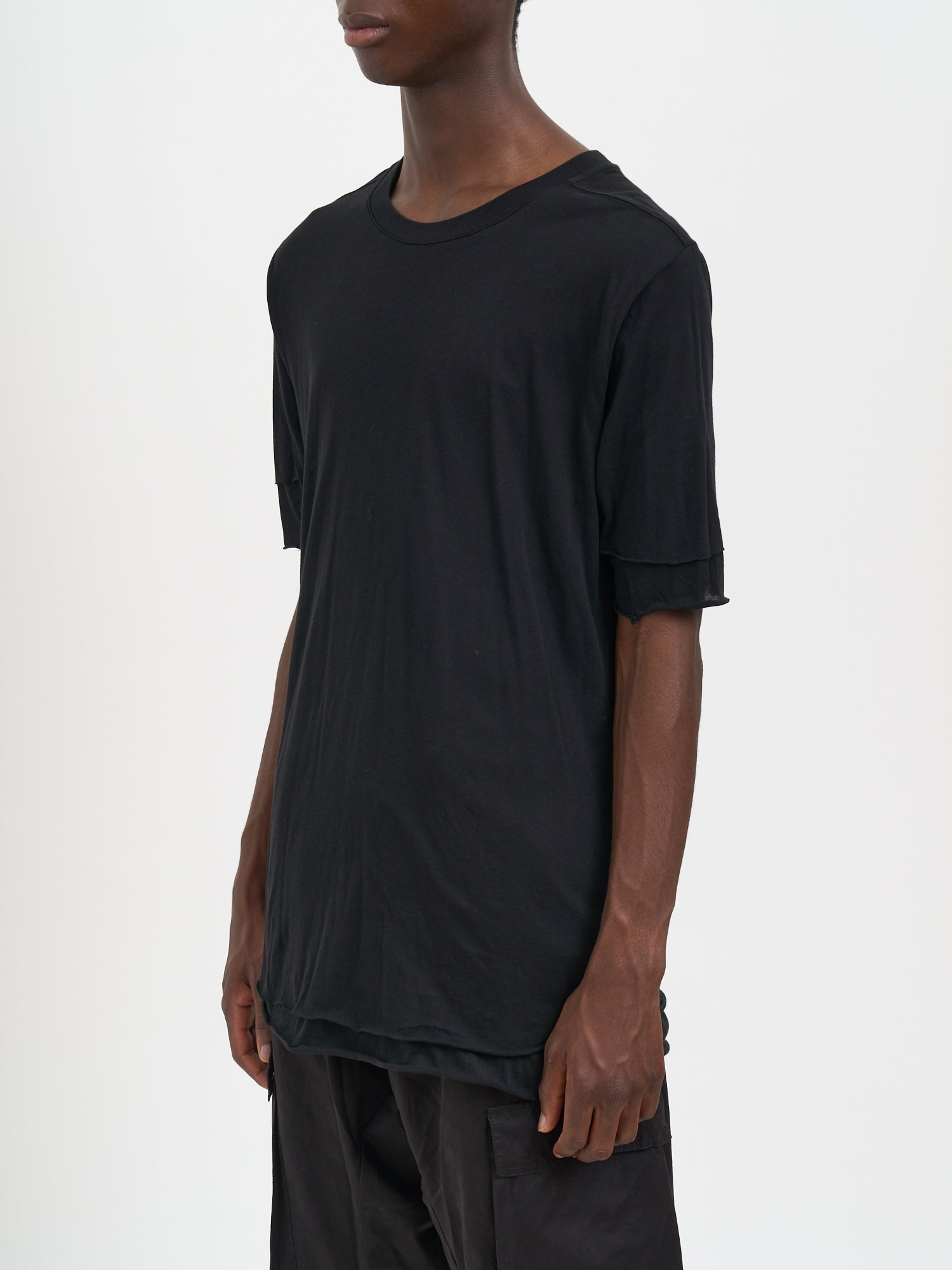 THOM KROM Slim Fit Crew Neck T-Shirt with Raw Hem